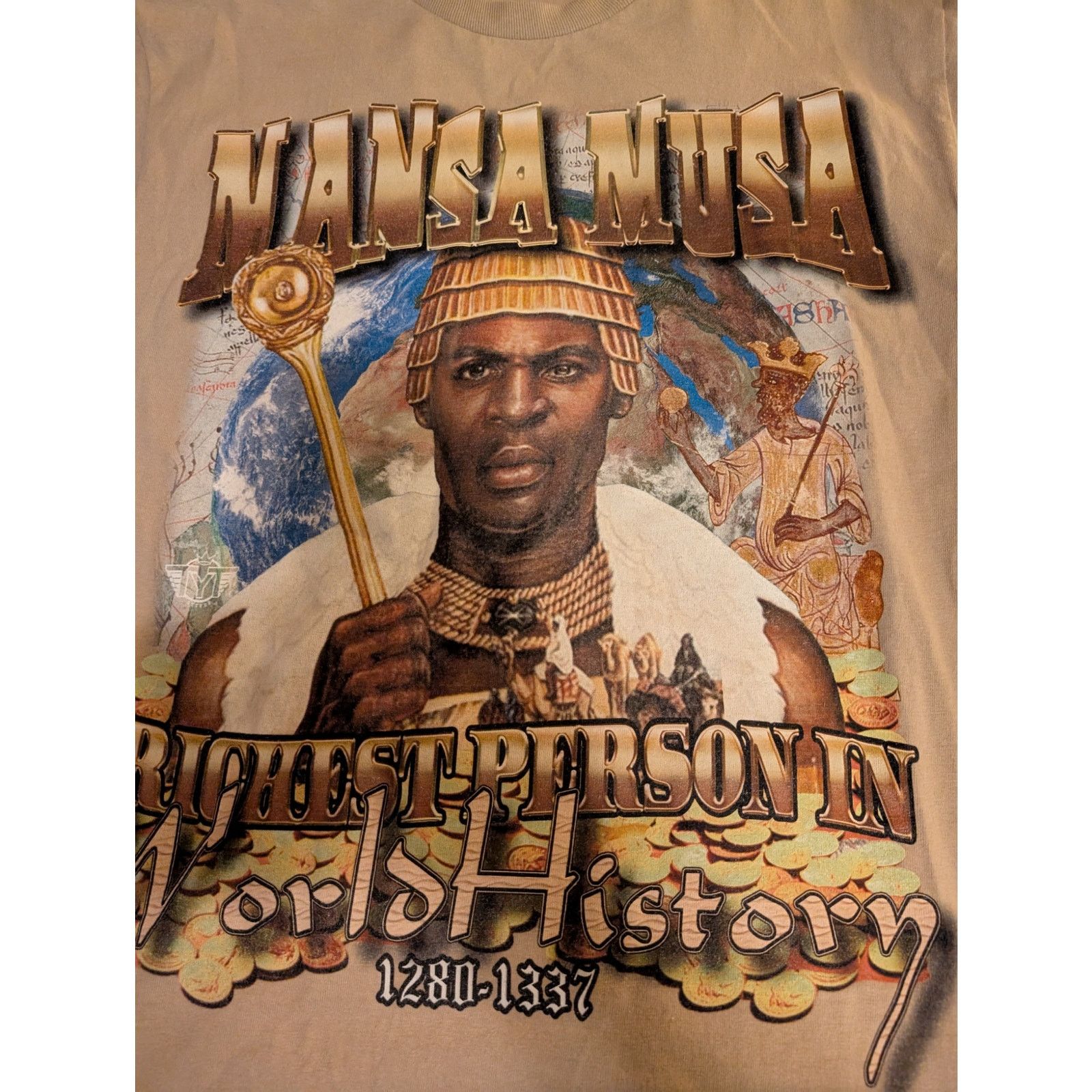 Alstyle Mansa Musa African King T-Shirt Afrocentric Juneteenth Med Size US M / EU 48-50 / 2 - 1 Thumbnail