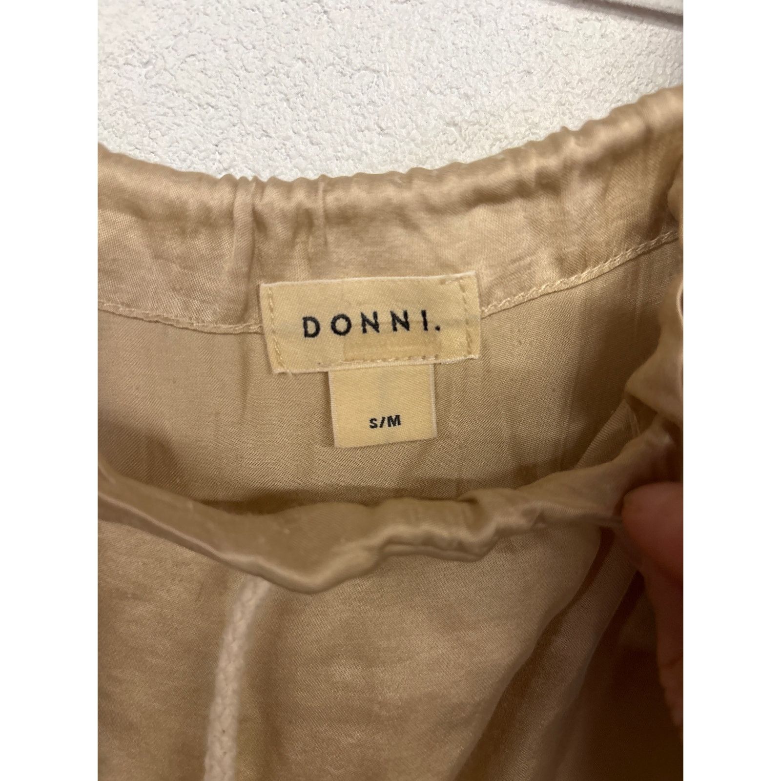 DONNI. RTR Donni Sz S/M Beige Satin Silky Cinch Slip Midi Skirt Size 27" / US 4 / IT 40 - 6 Thumbnail