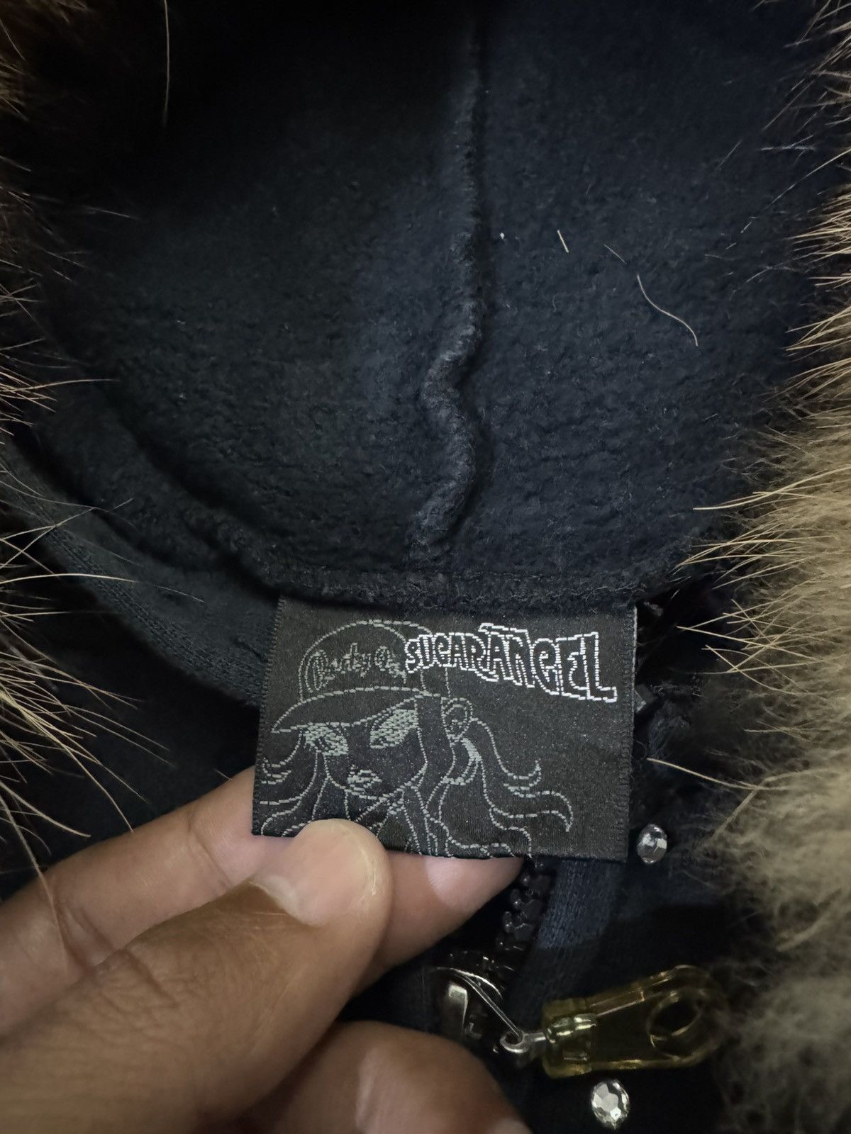 Japanese Brand FUR HOODIE BY SUGAR ANGEL MARVELOUS BLUE RELIGION Size S / US 4 / IT 40 - 6 Thumbnail