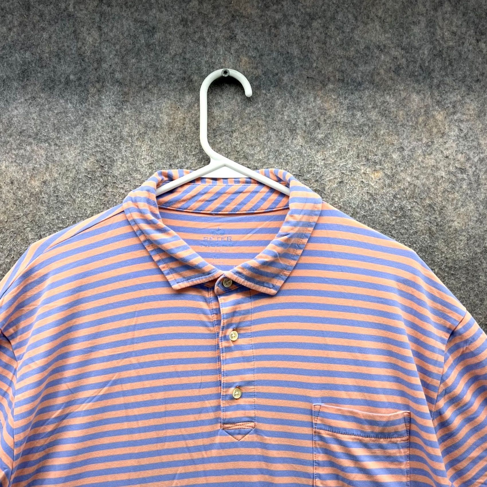 Peter Millar VINTAGE? No — Peter Millar Polo Shirt Mens XL Pink Blue Striped Seaside Preppy Golf Stretch Size US XL / EU 56 / 4 - 4 Thumbnail