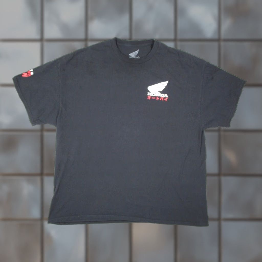 Honda VINTAGE Honda Men's T-Shirt 2XL Black Crew Neck Short Sleeve Logo Graphic Double Sided City Motorbike Autumn Winter Spring Summer Size US XXL / EU 58 / 5 - 1 Thumbnail
