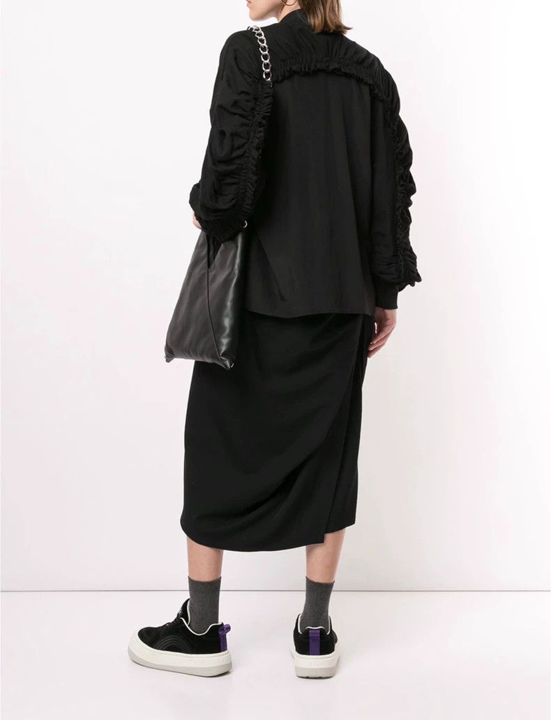 Yohji Yamamoto Yohji Yamamoto Black linen-paneled baseball jacket Size US M / EU 48-50 / 2 - 1 Thumbnail