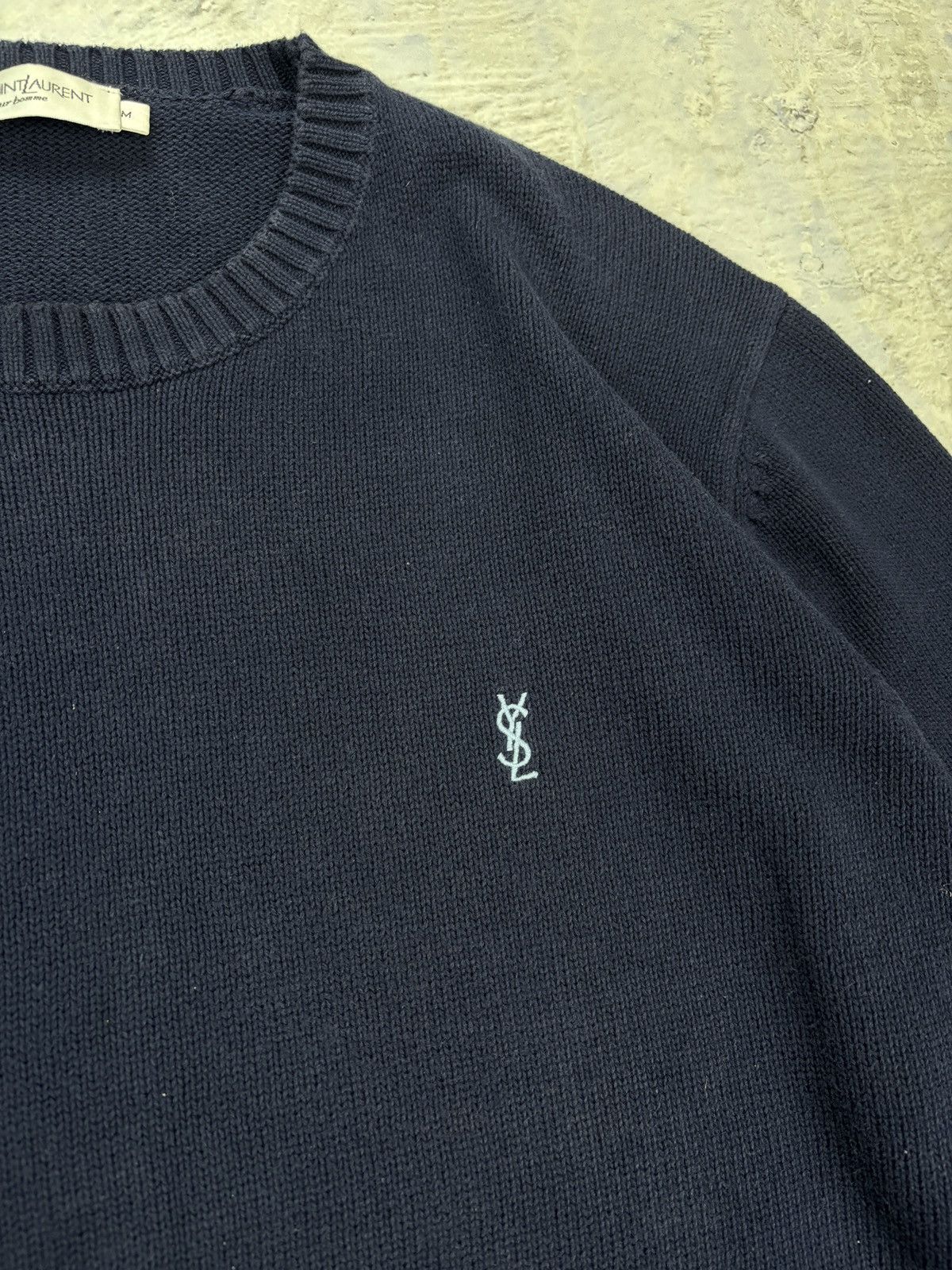 Yves Saint Laurent Yves Saint Laurent Knit sweater mens blue rare vintage Size US M / EU 48-50 / 2 - 4 Thumbnail