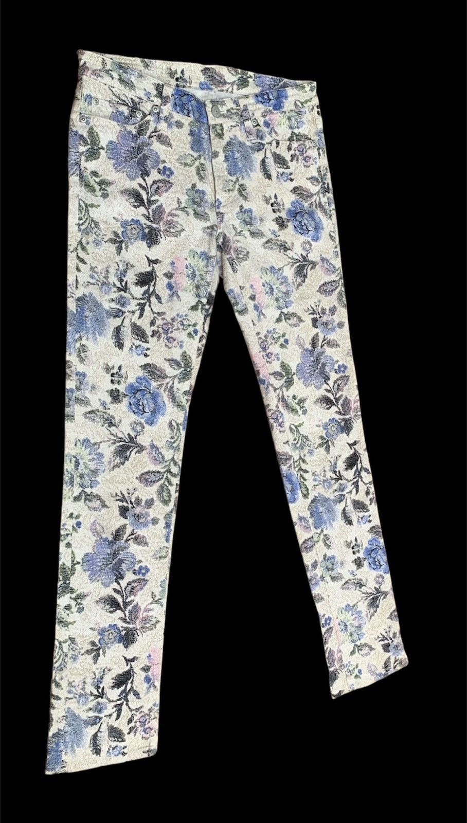 Japanese Brand × Vintage Piccadilly Paris Flowers Full Printed Skinny Streching Pants Size 28" / US 6 / IT 42 - 2 Thumbnail