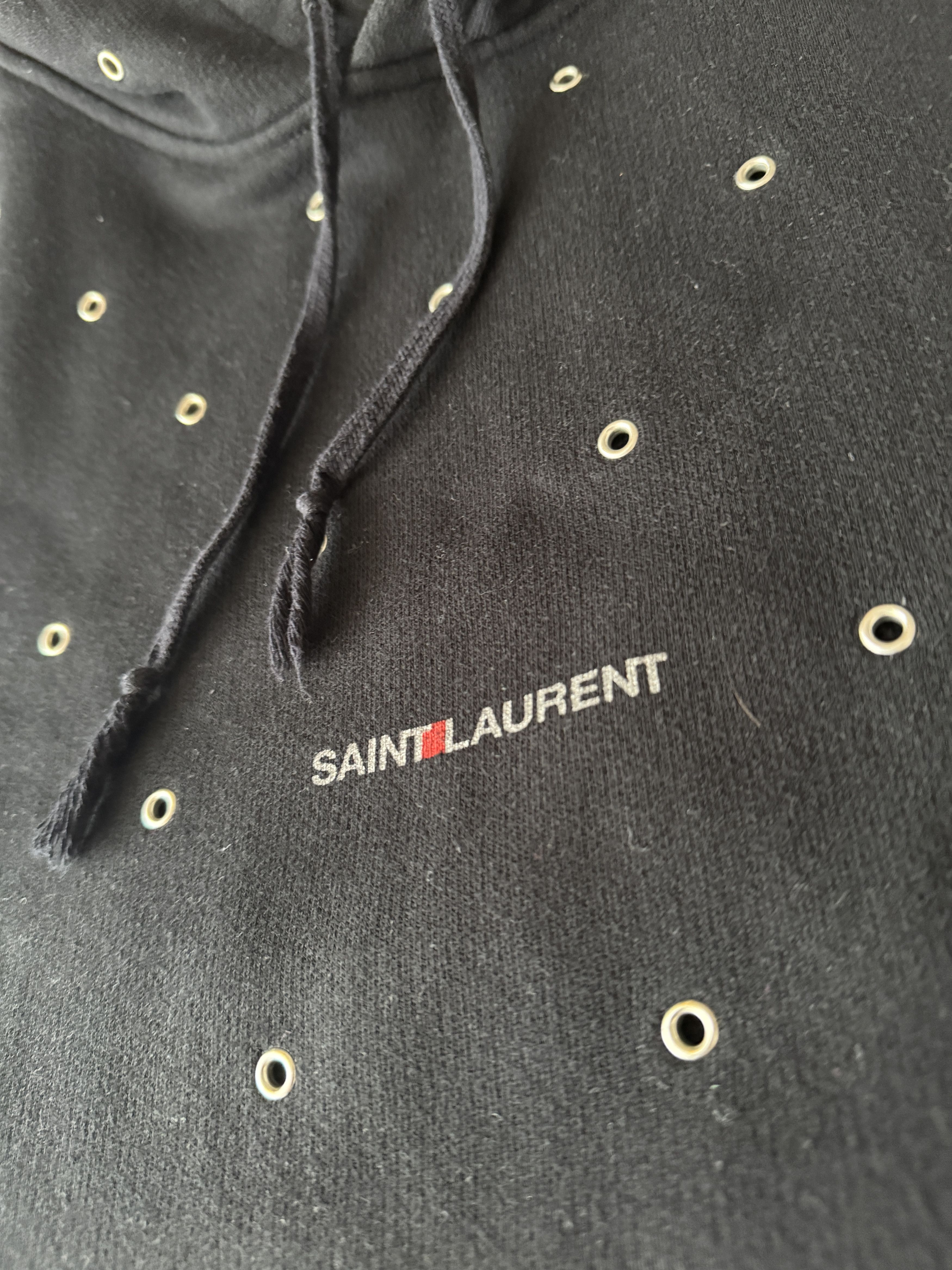 Saint Laurent Paris Saint Laurent Logo Hoodie Studded Rings Size US L / EU 52-54 / 3 - 5 Thumbnail