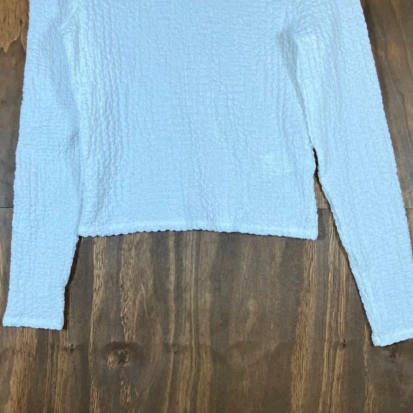 Abercrombie & Fitch Abercrombie & Fitch Womens Shirt White Fitted Textured Sheer Stretch Medium Size M / US 6-8 / IT 42-44 - 3 Thumbnail