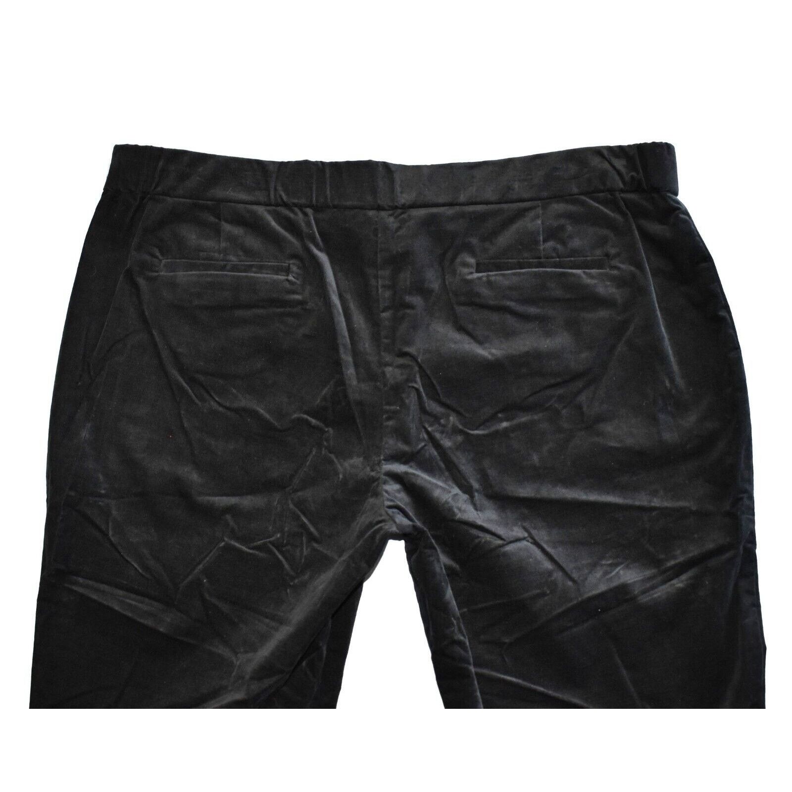 Eileen Fisher NEW EILEEN FISHER Black Velour Side Zipper Trouser Pants XL Size 38" / US 16 / IT 52 - 4 Thumbnail