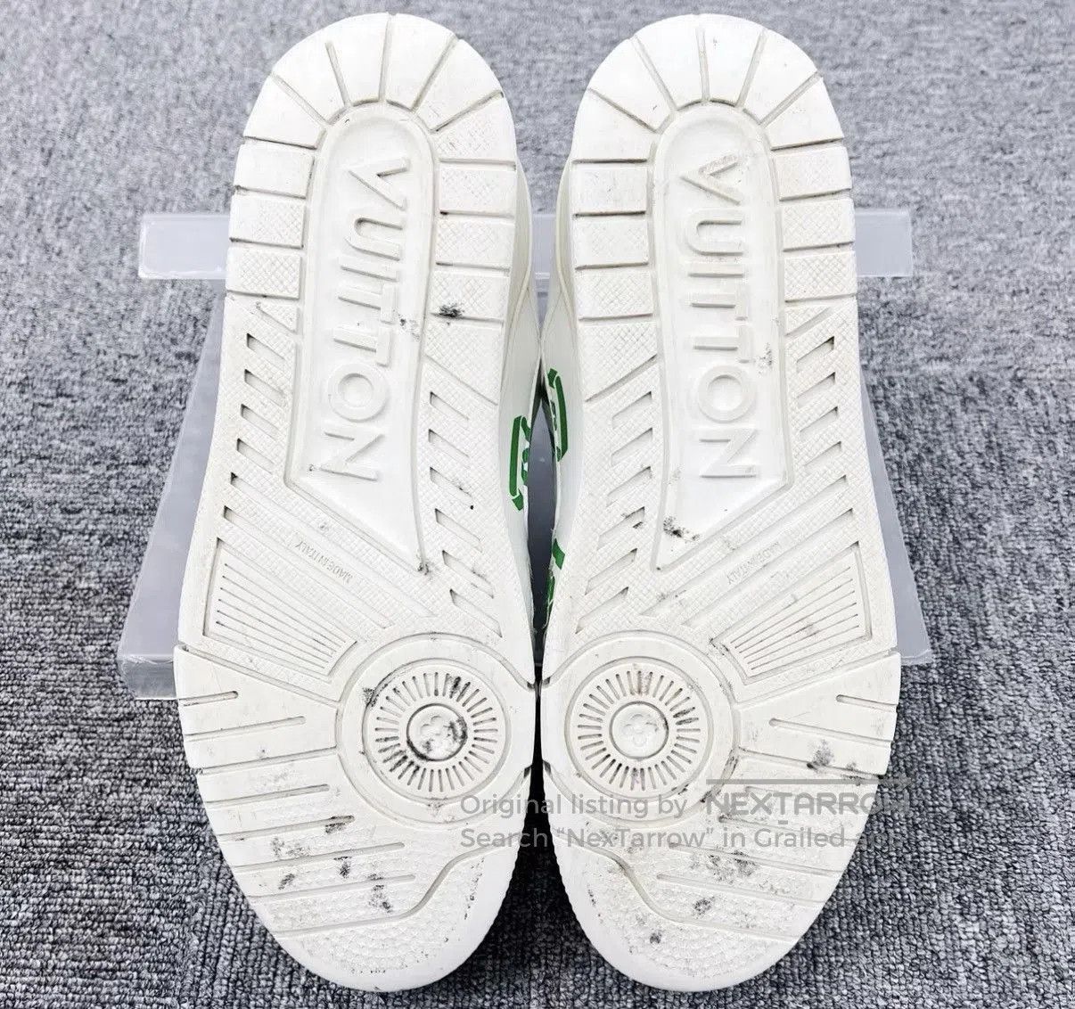 Louis Vuitton White Low-Top Sneakers with Green Accents Size 8.5. Size US 8.5 / EU 41-42 - 8 Thumbnail