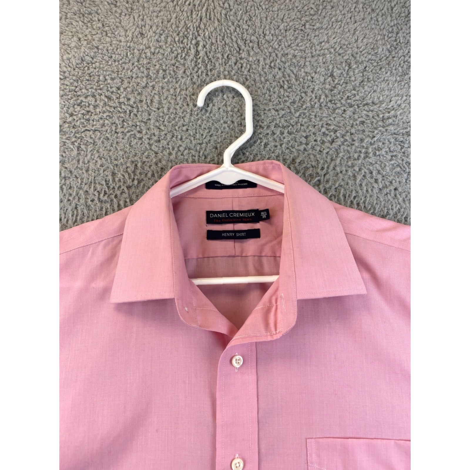 Cremieux Daniel Cremieux Men's 16.5 100% Cotton Long Sleeve Button Shirt Size 87-32 / 16.5 35 87-32 Button-Up Collared Regular Modern Pink / 16.5 Size US L / EU 52-54 / 3 - 4 Thumbnail