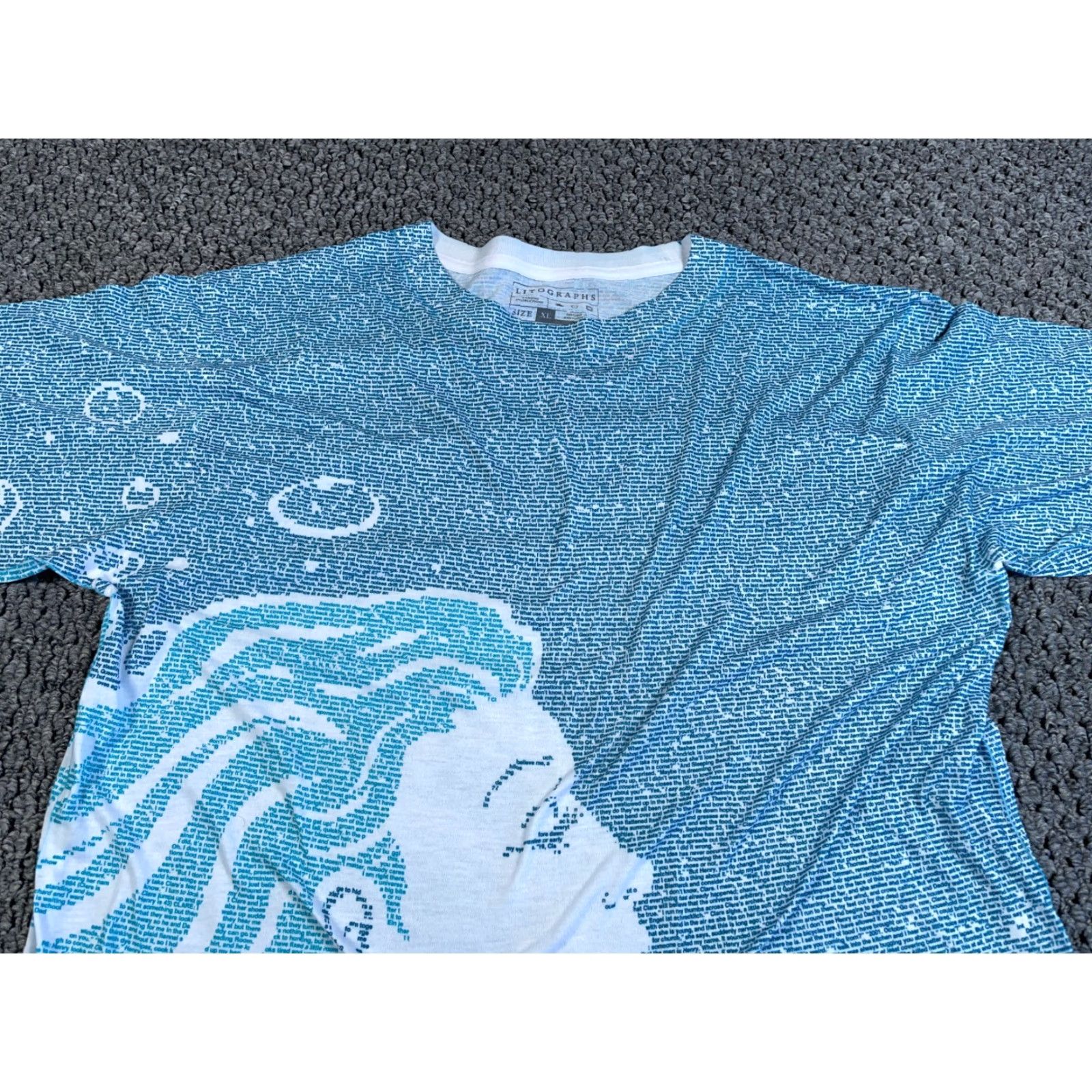 Vintage Litographs Time Traveler's Wife T-Shirt Adult XL White Blue AOP Graphic Books Shirt Mens Size US XL / EU 56 / 4 - 4 Thumbnail