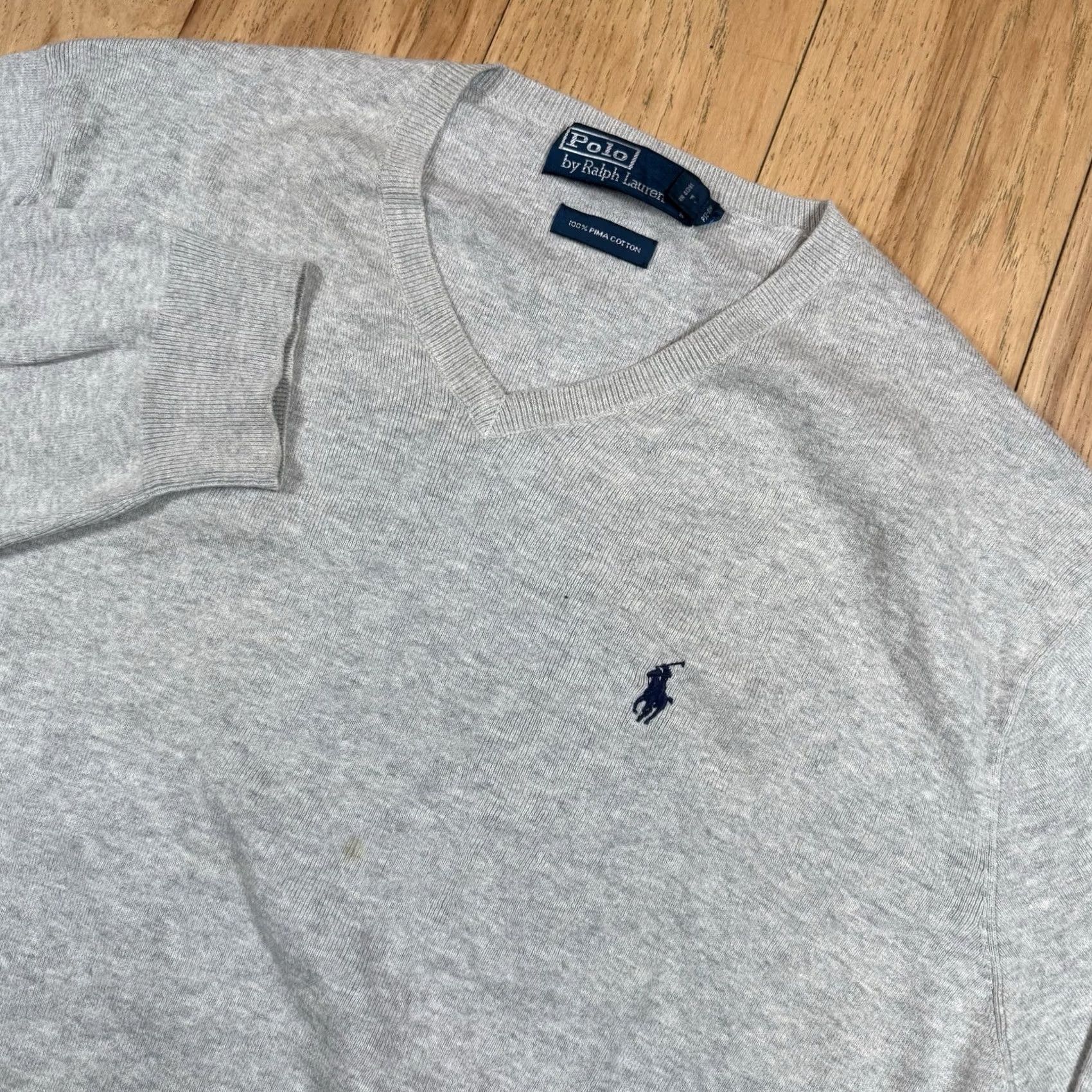 Ralph Lauren VINTAGE Ralph Lauren Polo Sweater Mens XL V-Neck Gray Lightweight Pullover Size US XL / EU 56 / 4 - 2 Thumbnail