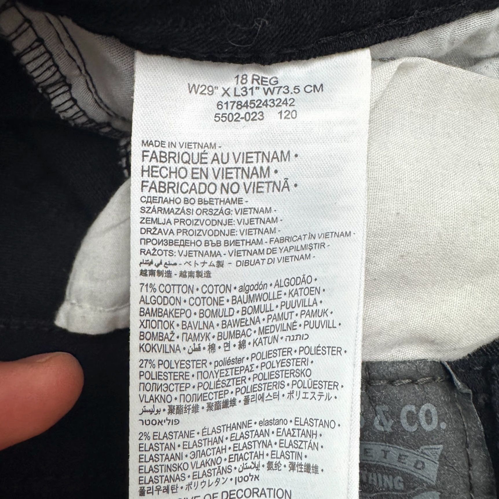 Levi's Levi's 502 Denim Jeans Women's Regular Taper 30x30 Black Dark Wash Mid Rise 18 Women's Jeans Size 40" / US 18 - 7 Thumbnail