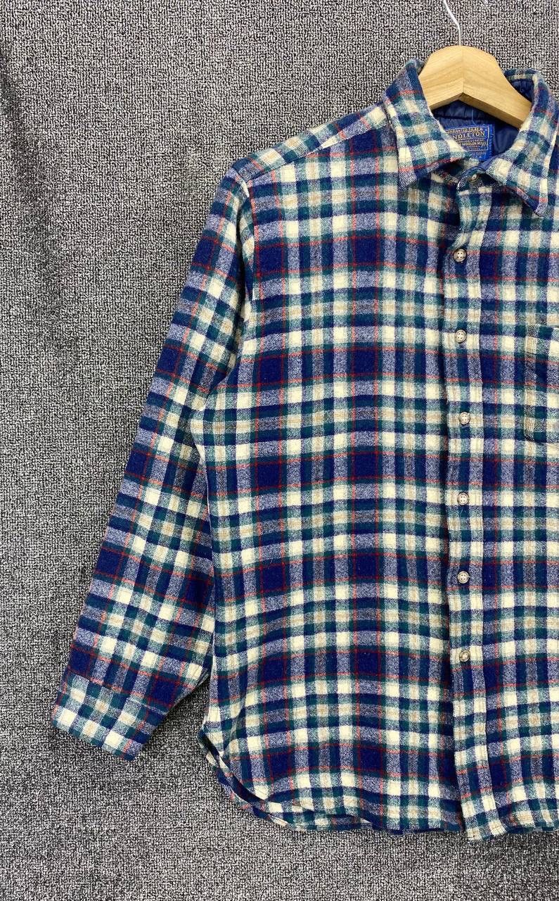Pendleton Vintage Pendleton Wool Flannel Shadow Plaid Shirts Button Up Size M / US 6-8 / IT 42-44 - 3 Thumbnail
