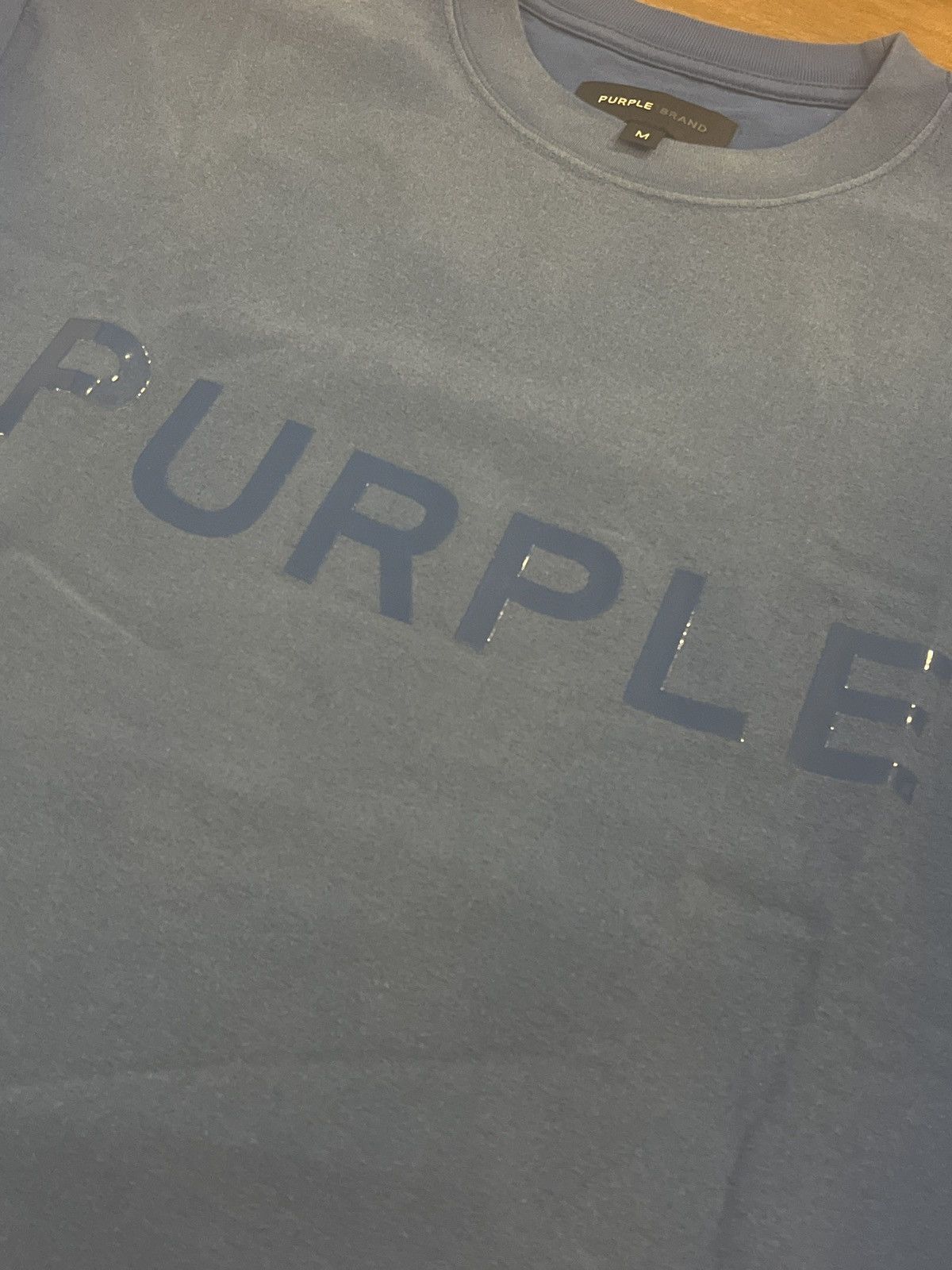 Purple Brand Medium mens blue wordmark tshirt new Size US M / EU 48-50 / 2 - 2 Thumbnail
