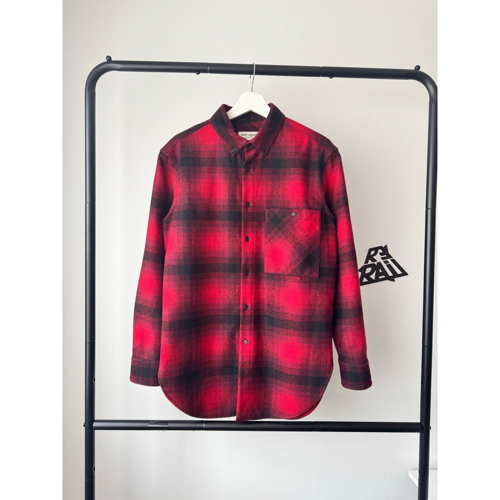 Saint Laurent Paris Saint Laurent Brushed Plaid Overshirt Size US M / EU 48-50 / 2 - 1 Thumbnail