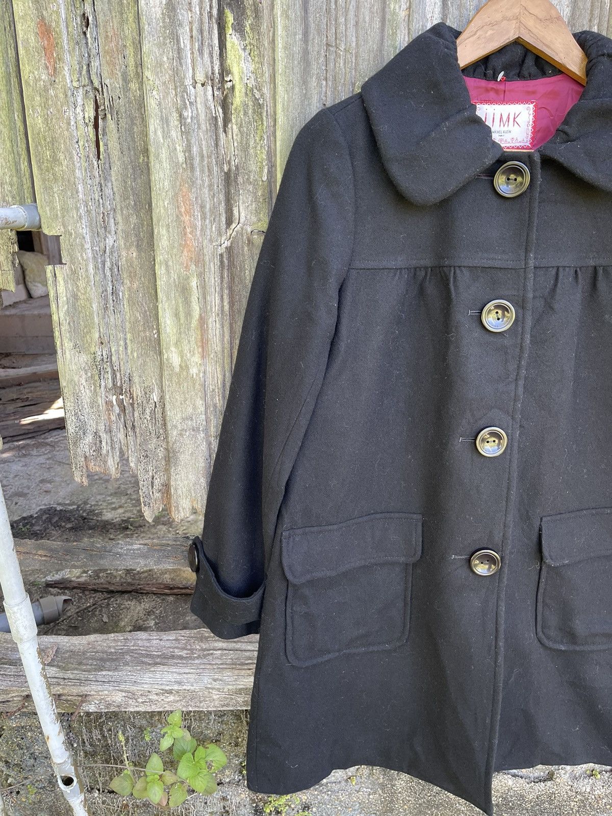 Designer II MK Mikhel Klein Paris Black Wool Blend Coat Size M / US 6-8 / IT 42-44 - 4 Thumbnail