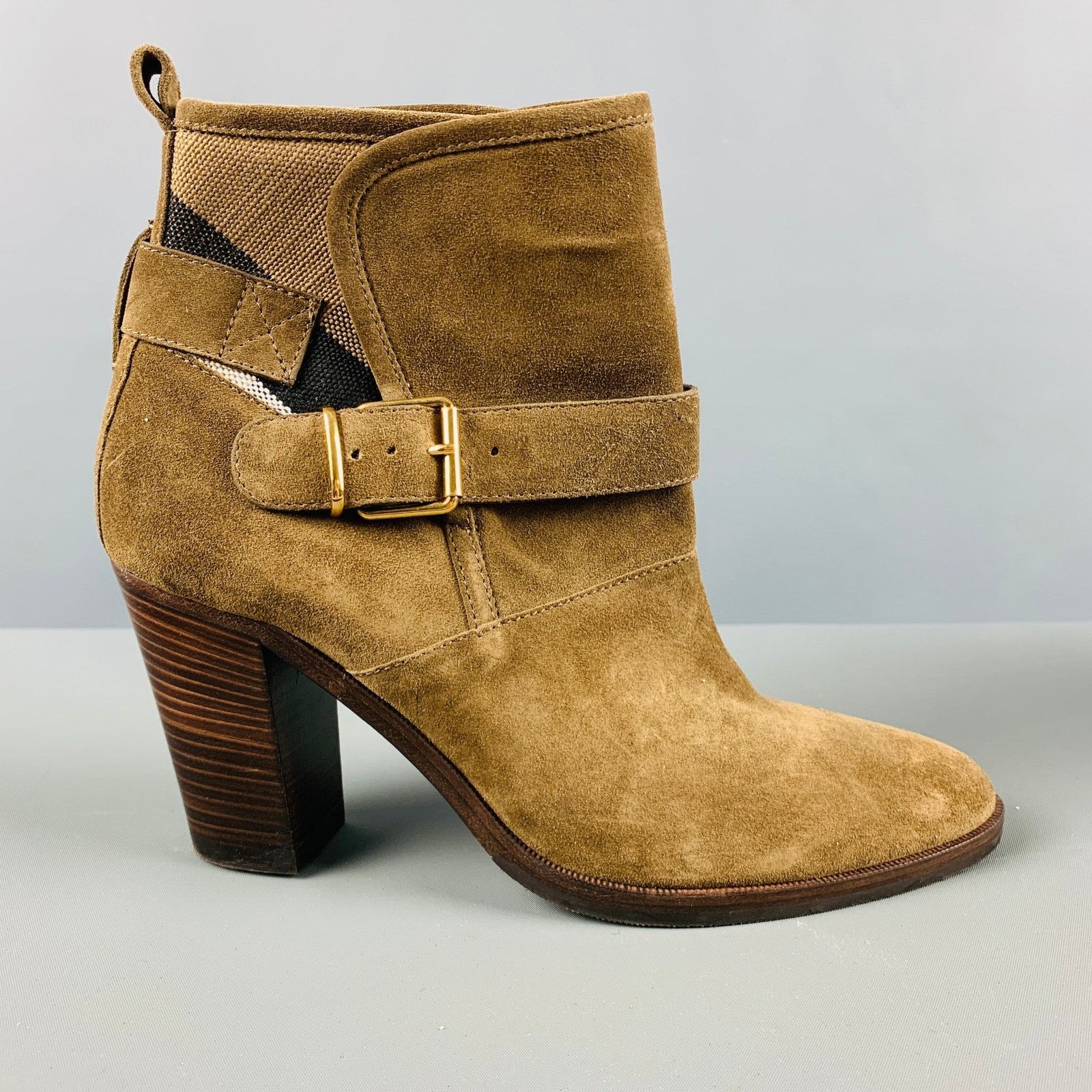 Burberry BURBERRY Size 11 Brown Suede Chunky heel Boots Size US 11 / IT 41 - 2 Thumbnail