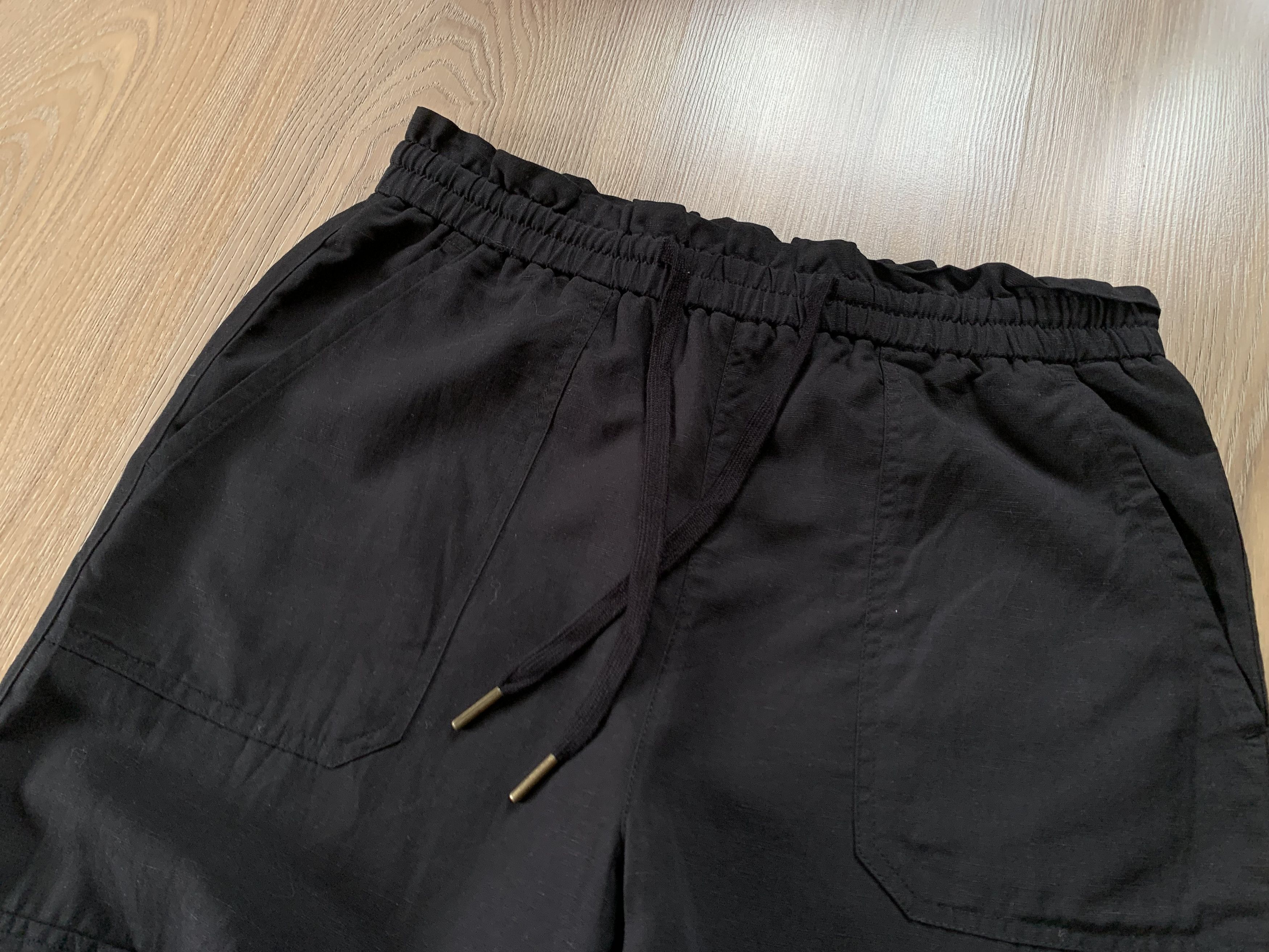 Designer Wyse London Womens Black Linen Joggers Pants Size 32" / US 10 / IT 46 - 4 Thumbnail