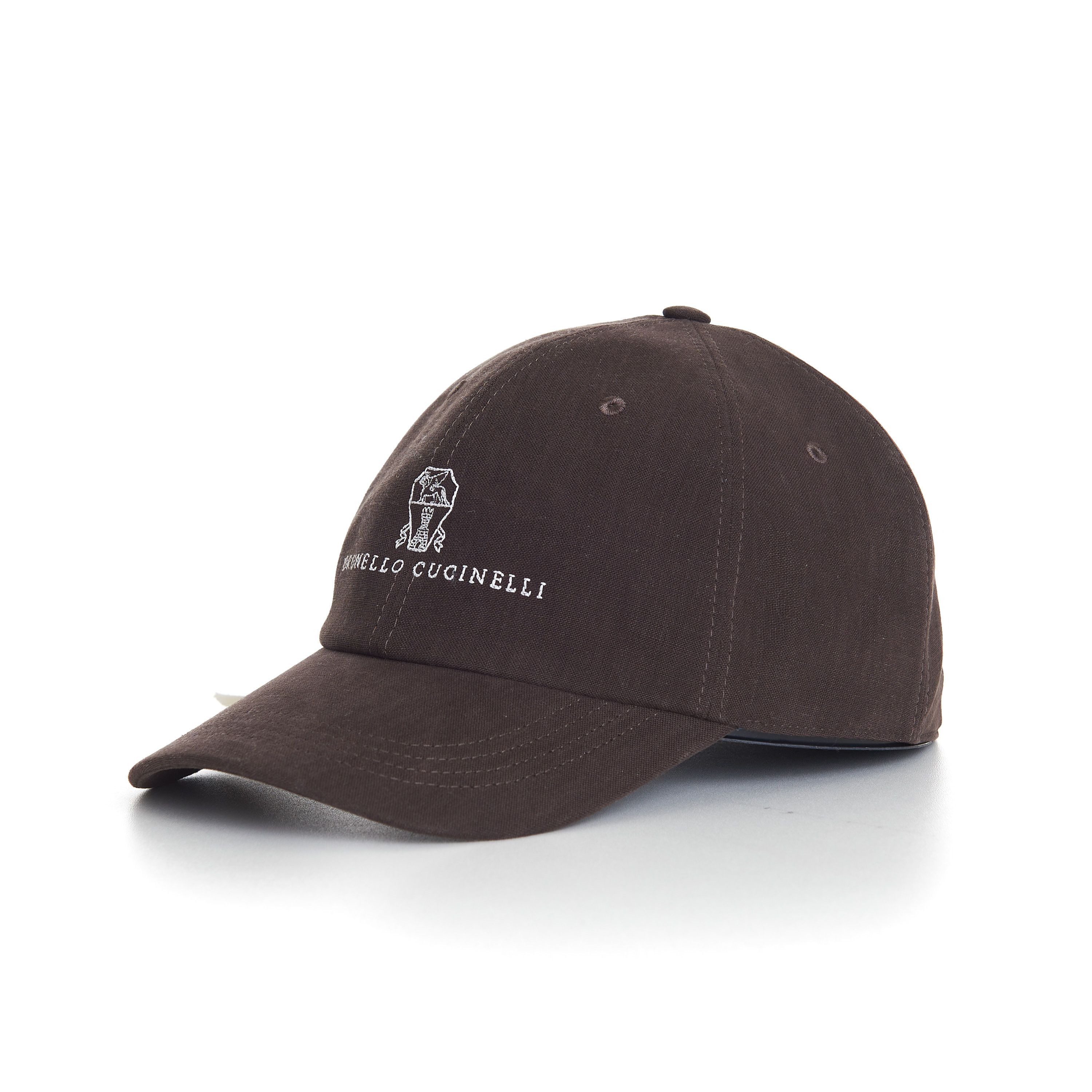 Brunello Cucinelli Baseball Cap In Brown Linen With Embroidered Logo Size L Size ONE SIZE - 2 Thumbnail