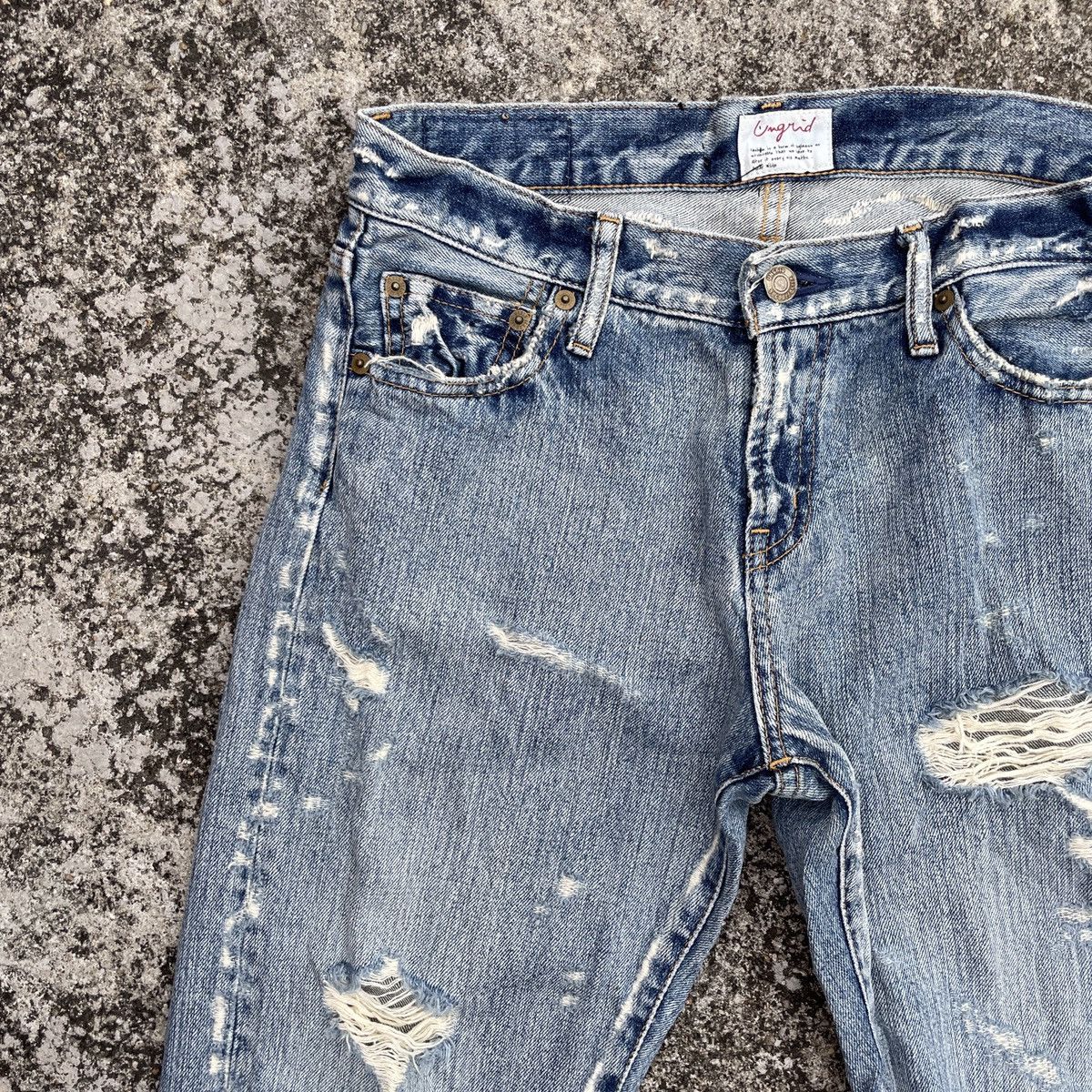 Japanese Brand Vintage Ungrid Distressed Denim Jeans Size 30" / US 8 / IT 44 - 3 Thumbnail