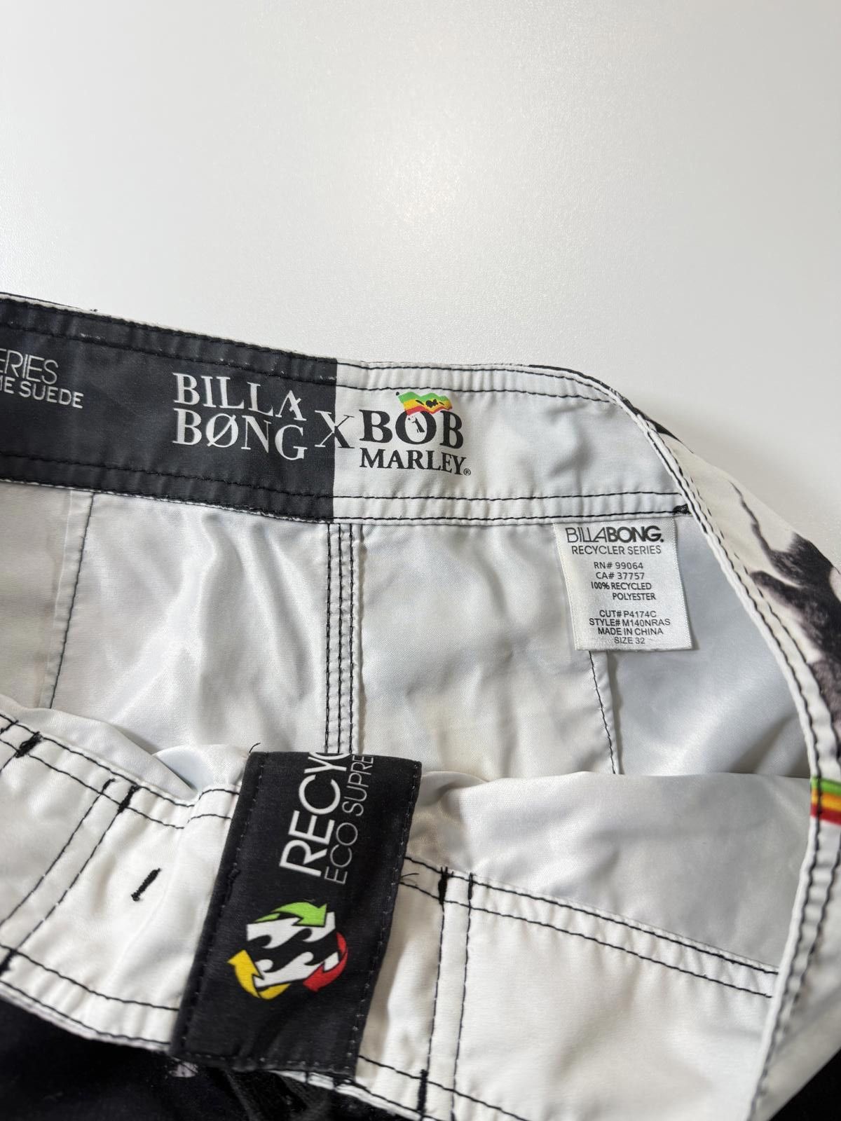Billabong Billabong x Bob Marley Black and White Board Shorts M Size US 32 / EU 48 - 4 Thumbnail