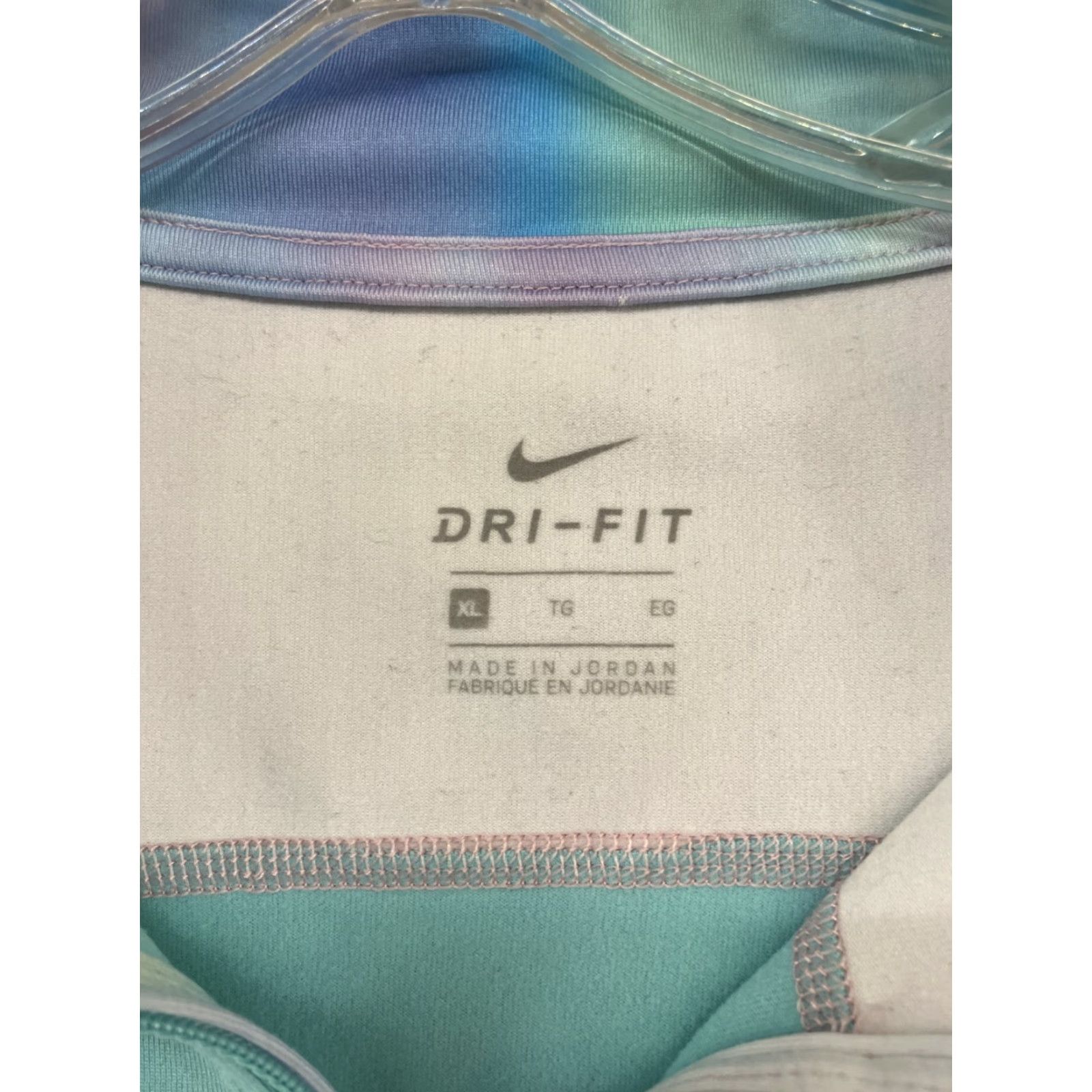 Nike Nike Dri-Fit Half Zip Womens XL Teal Tie Dye Running Pullover Size XL / US 12-14 / IT 48-50 - 3 Thumbnail