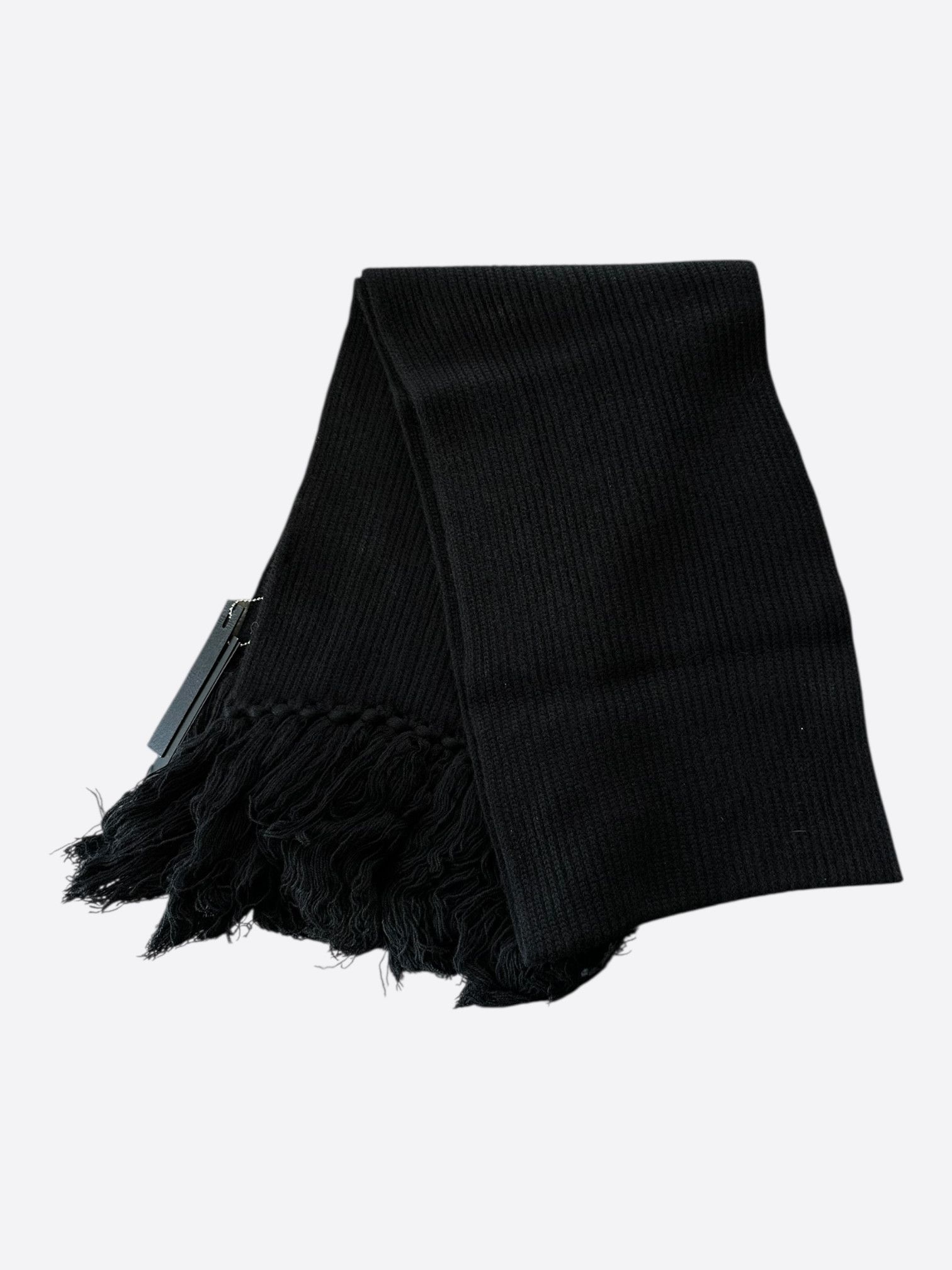 Amiri Amiri Black & White Wool Knit MA Logo Scarf Size ONE SIZE - 2 Thumbnail