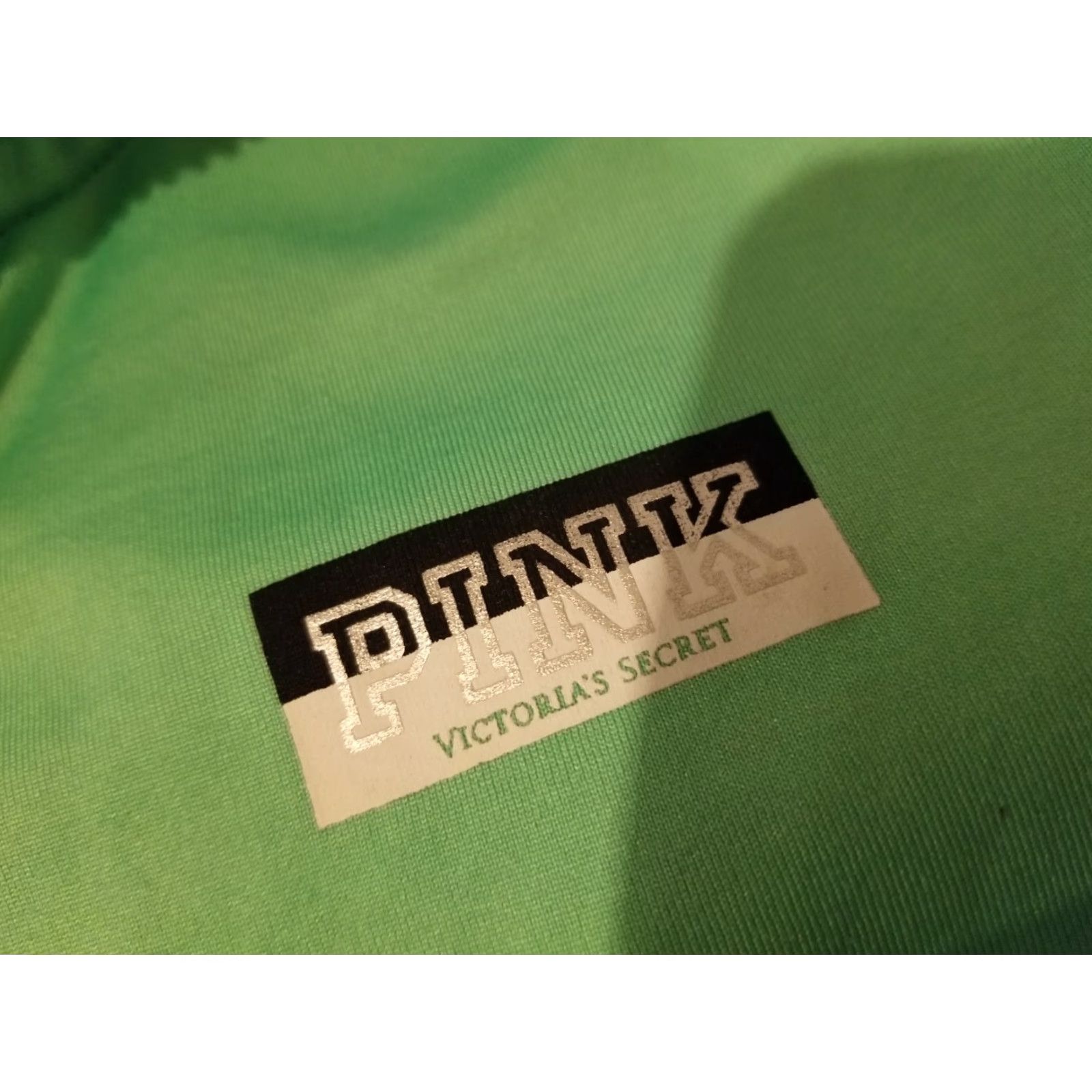 Victoria's Secret Womens Victoria's Secret Pink Half Zip Sweater S Small Green Athletic Sweatshirt Zip Pattern Victoria Size S / US 4 / IT 40 - 3 Thumbnail