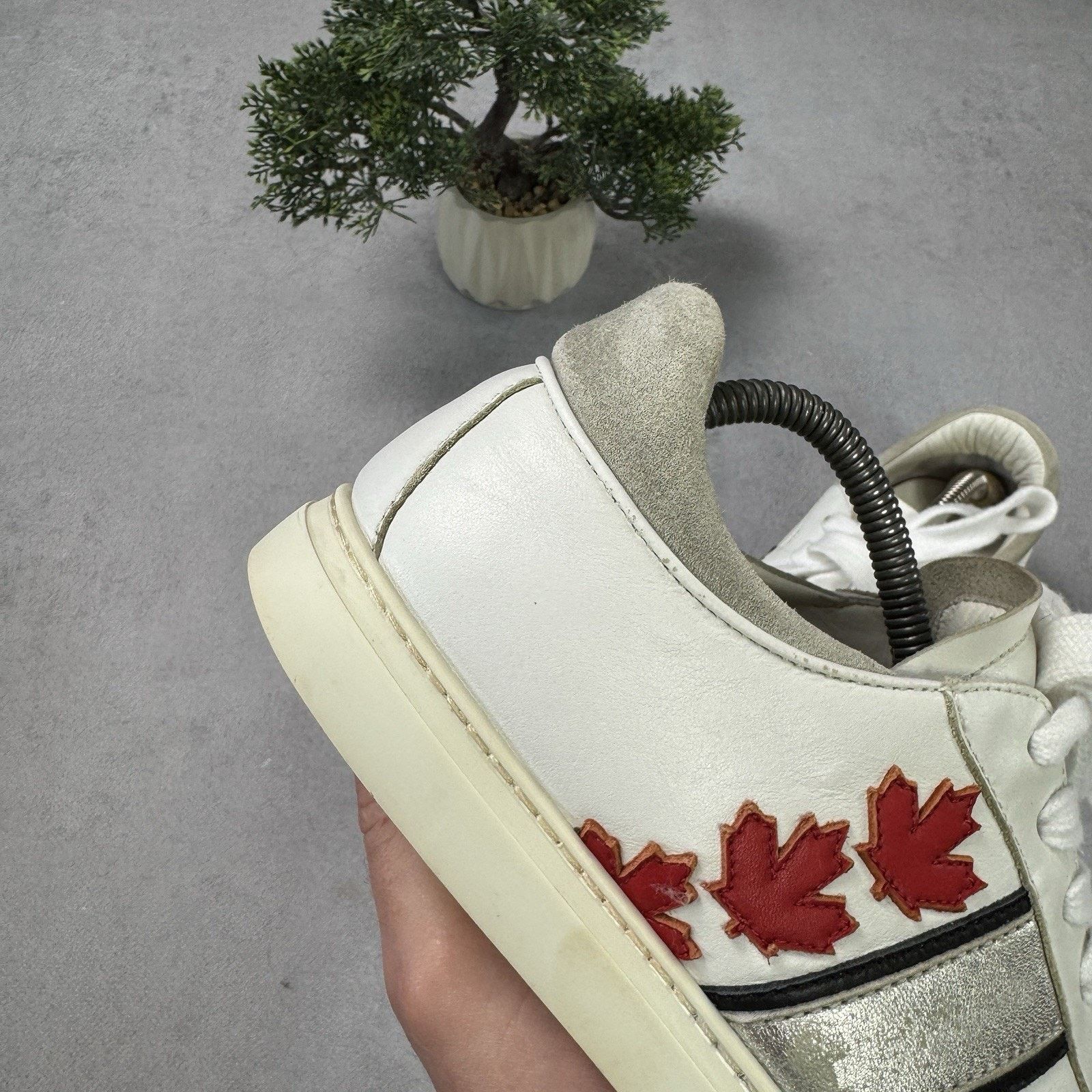 Dsquared2 Dsquared2 White Leather Low Top Sneakers Size 41 US 8 Men Size US 8 / EU 41 - 3 Thumbnail
