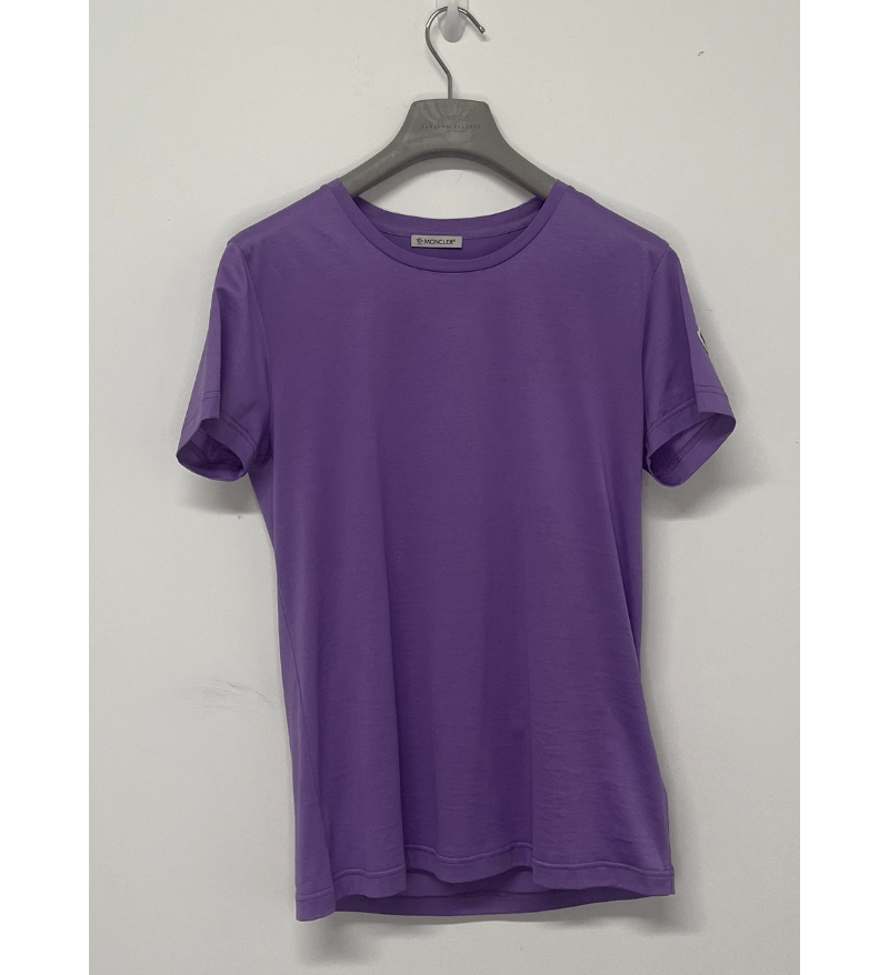 Image of Moncler Fitted Logo Tee Lilac in Lilac Fitted Tee, Women's (Size Small)