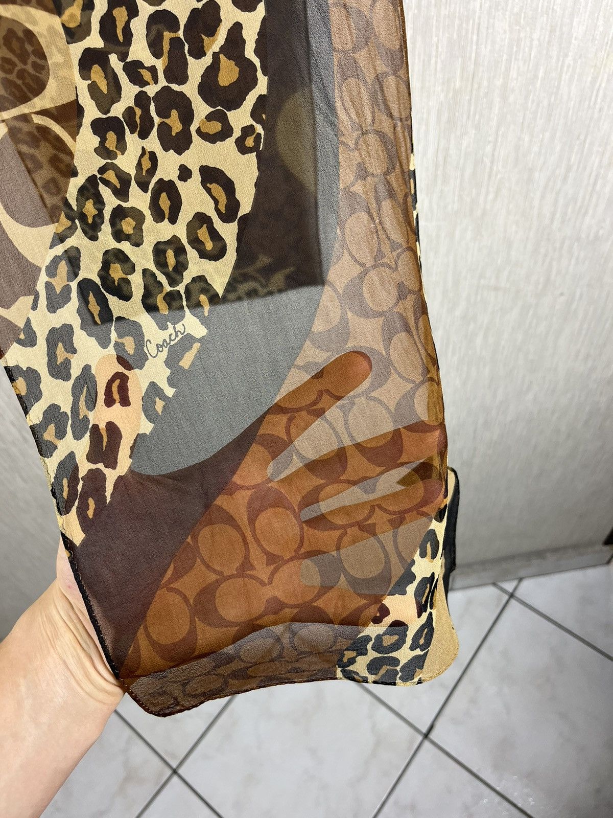 Coach × Designer Coach silk scarf handkerchief monogram logo leopard sexy Size ONE SIZE - 7 Thumbnail