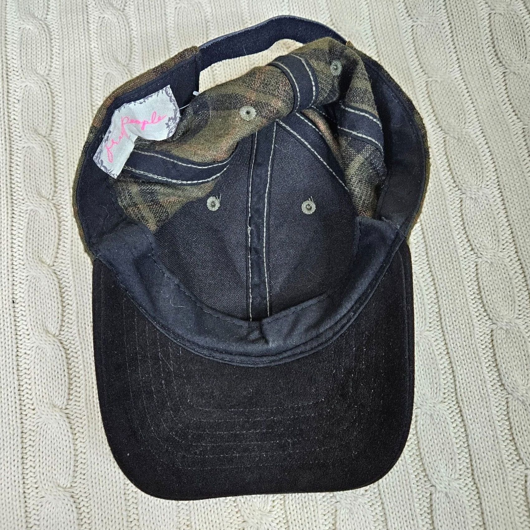 Free People Free People Women's Adjustable Plaid Check One Size Hat Brown Polyester Logo Casual Travel Activewear Fall Winter Spring Size ONE SIZE - 6 Thumbnail