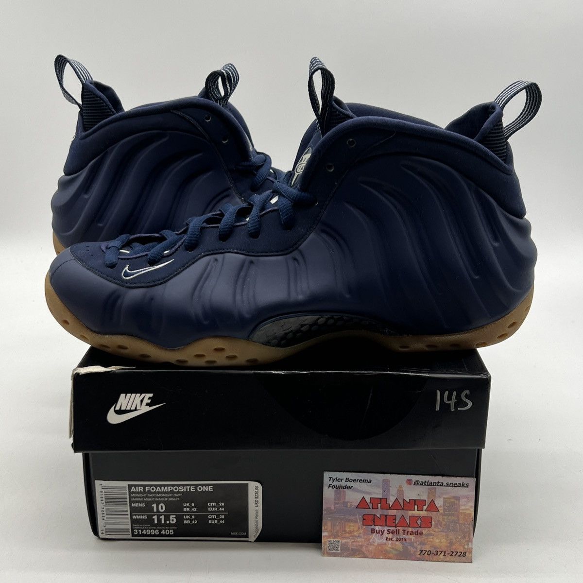 Nike Air Foamposite one midnight navy Size US 10 / EU 43 - 1 Thumbnail