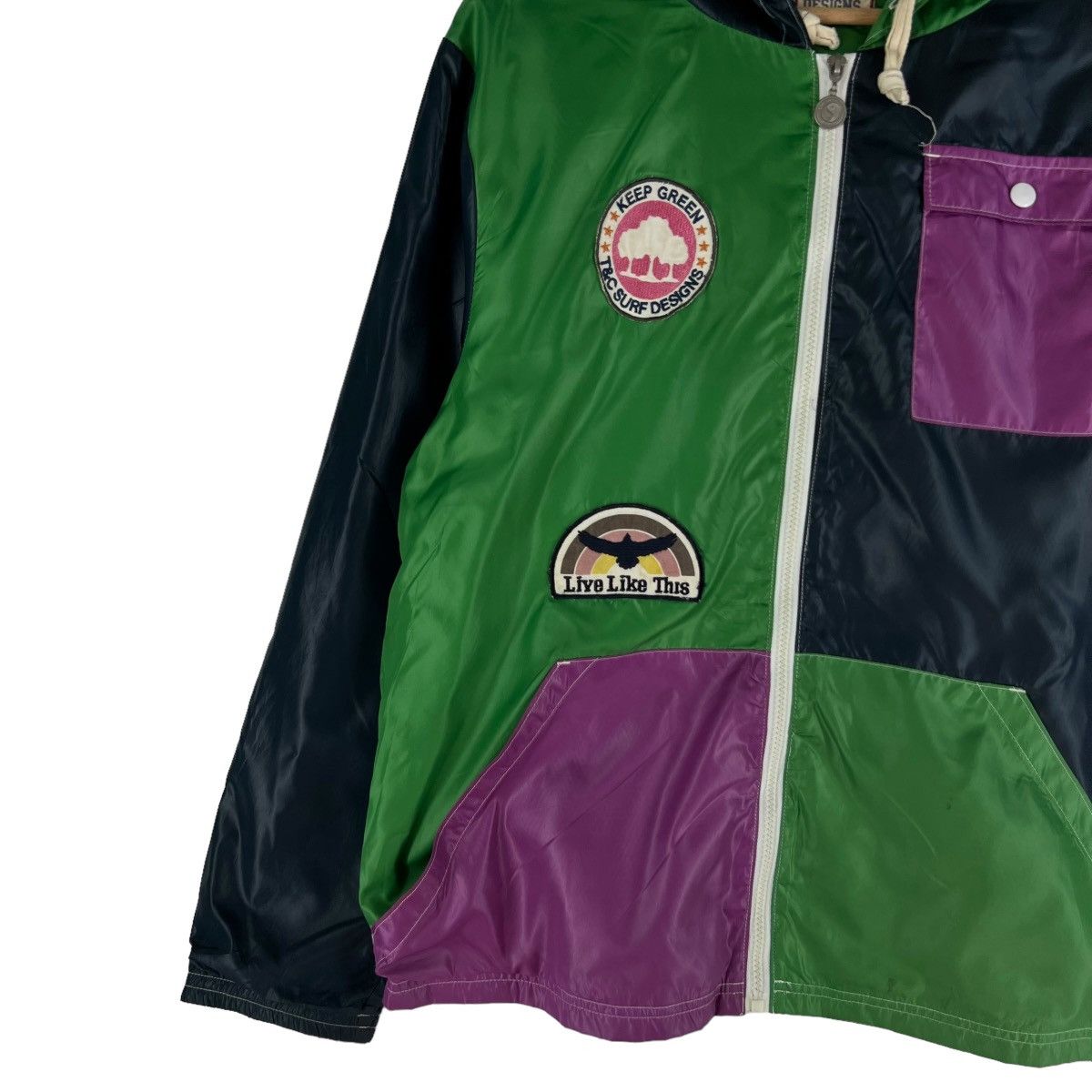 Japanese Brand 🔥VINTAGE ZIPPER JACKET T&C SURF RARE MULTI BLOCK COLOUR Size US M / EU 48-50 / 2 - 5 Thumbnail