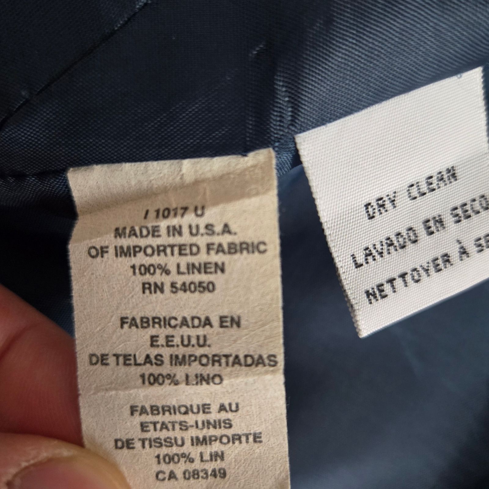 Jones New York Vintage Dark Chambray Linen Blazer Size 14P Size XL / US 12-14 / IT 48-50 - 8 Thumbnail
