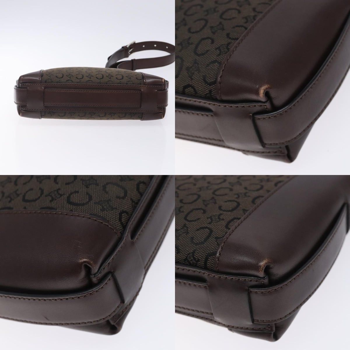 Celine CELINE C Macadam Canvas Shoulder Bag Brown Silver Size ONE SIZE - 10 Thumbnail