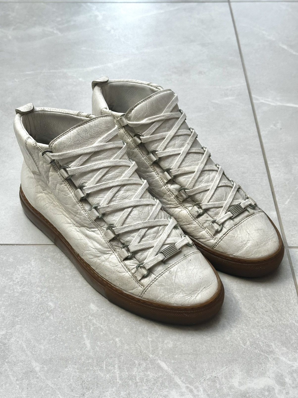 Balenciaga Balenciaga Arena High 43 EU White + Brown / Gum Sole Size US 11 / EU 44 - 1 Thumbnail