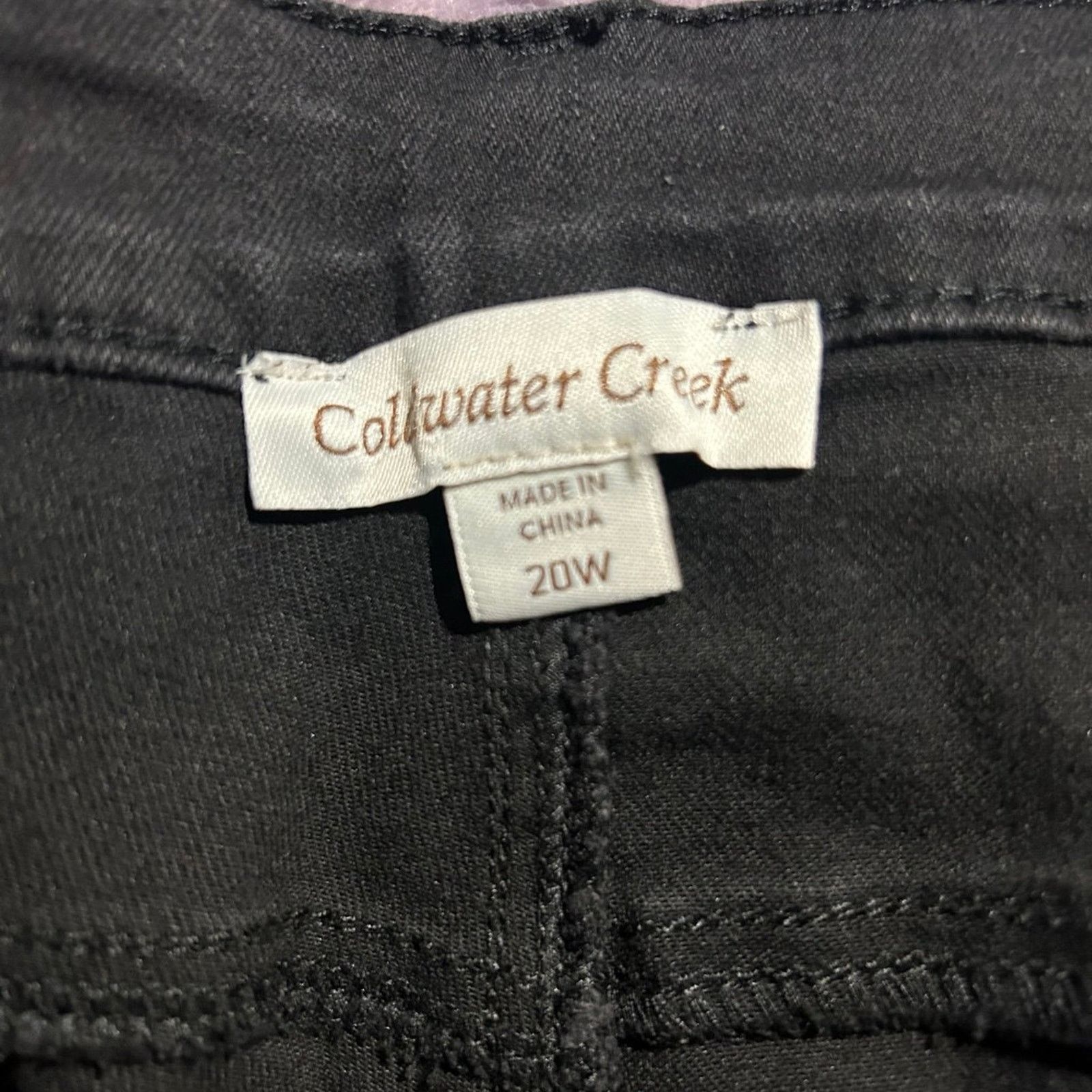 Coldwater Creek Coldwater Creek Jeans black with velvet lace up ankle detail Size 22" - 4 Thumbnail