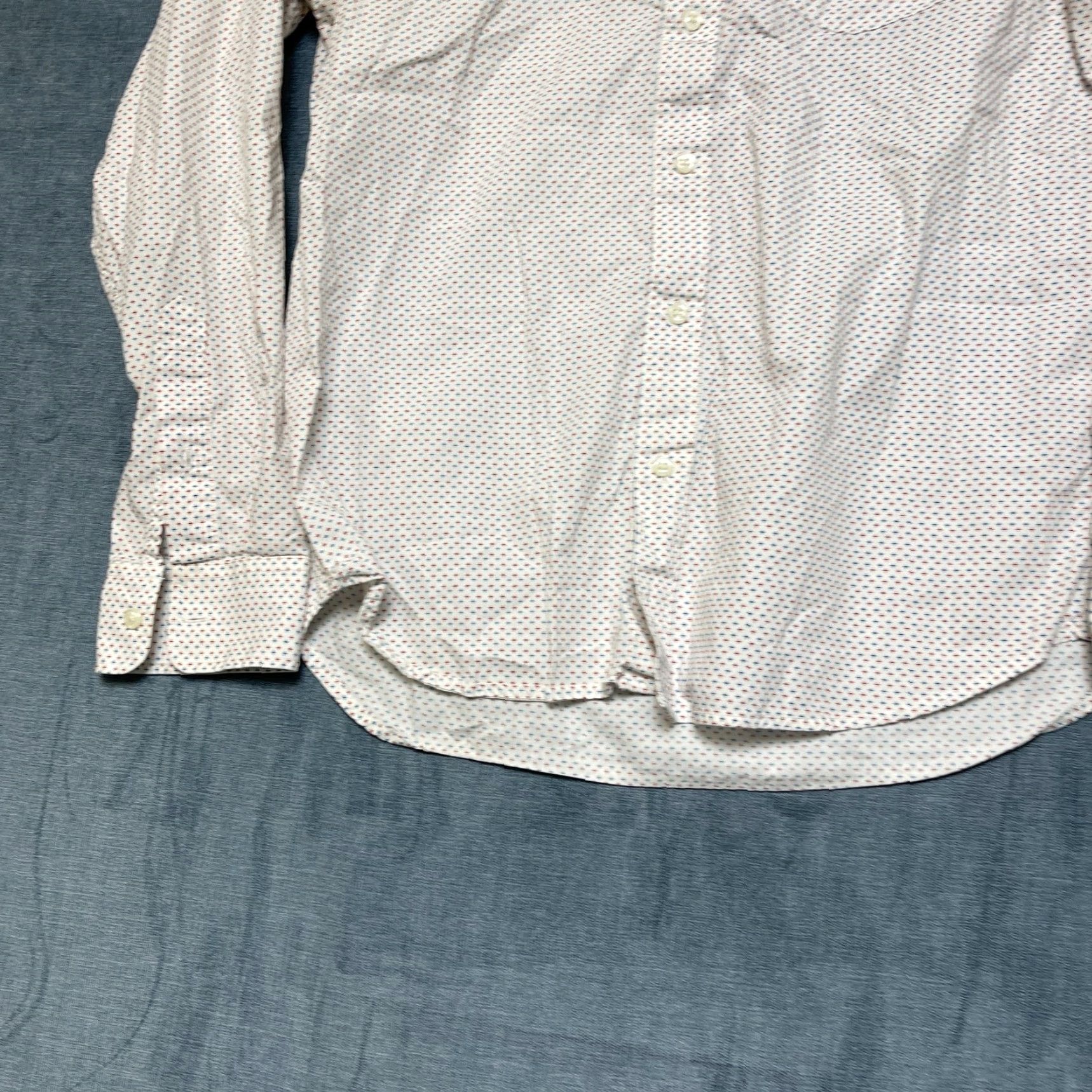 Old Navy Old Navy Everyday Shirt Mens Medium White Microcross Slim Fit Cotton Button Down Size US M / EU 48-50 / 2 - 3 Thumbnail