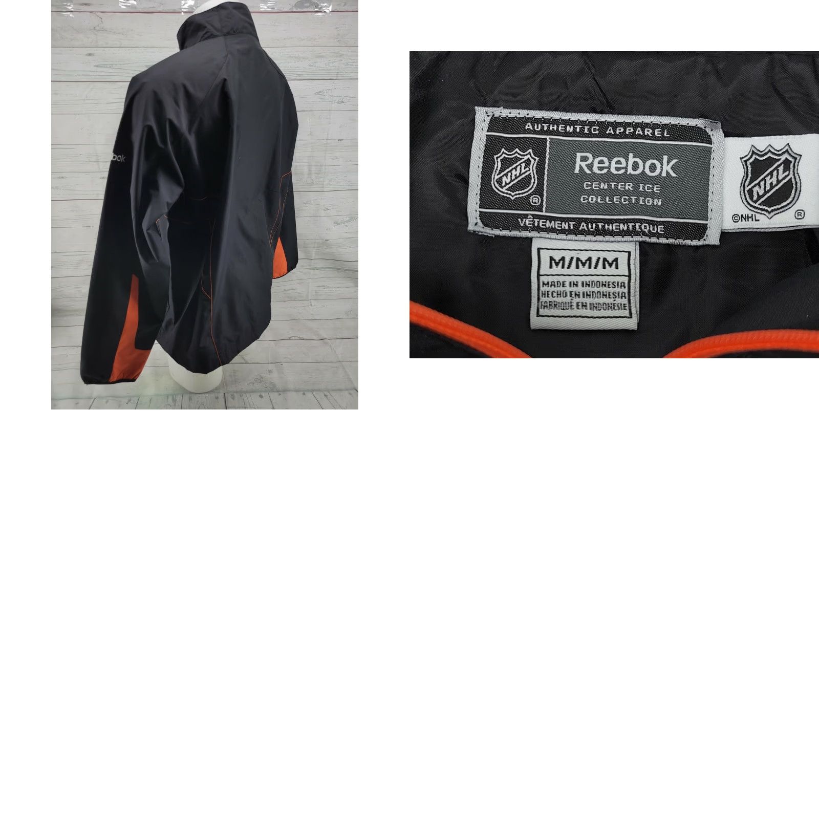 Reebok Mens Medium Flyers Reebok Windbreaker Embroidered Logo Patch Pockets Zip Jacket Black Size US M / EU 48-50 / 2 - 8 Thumbnail