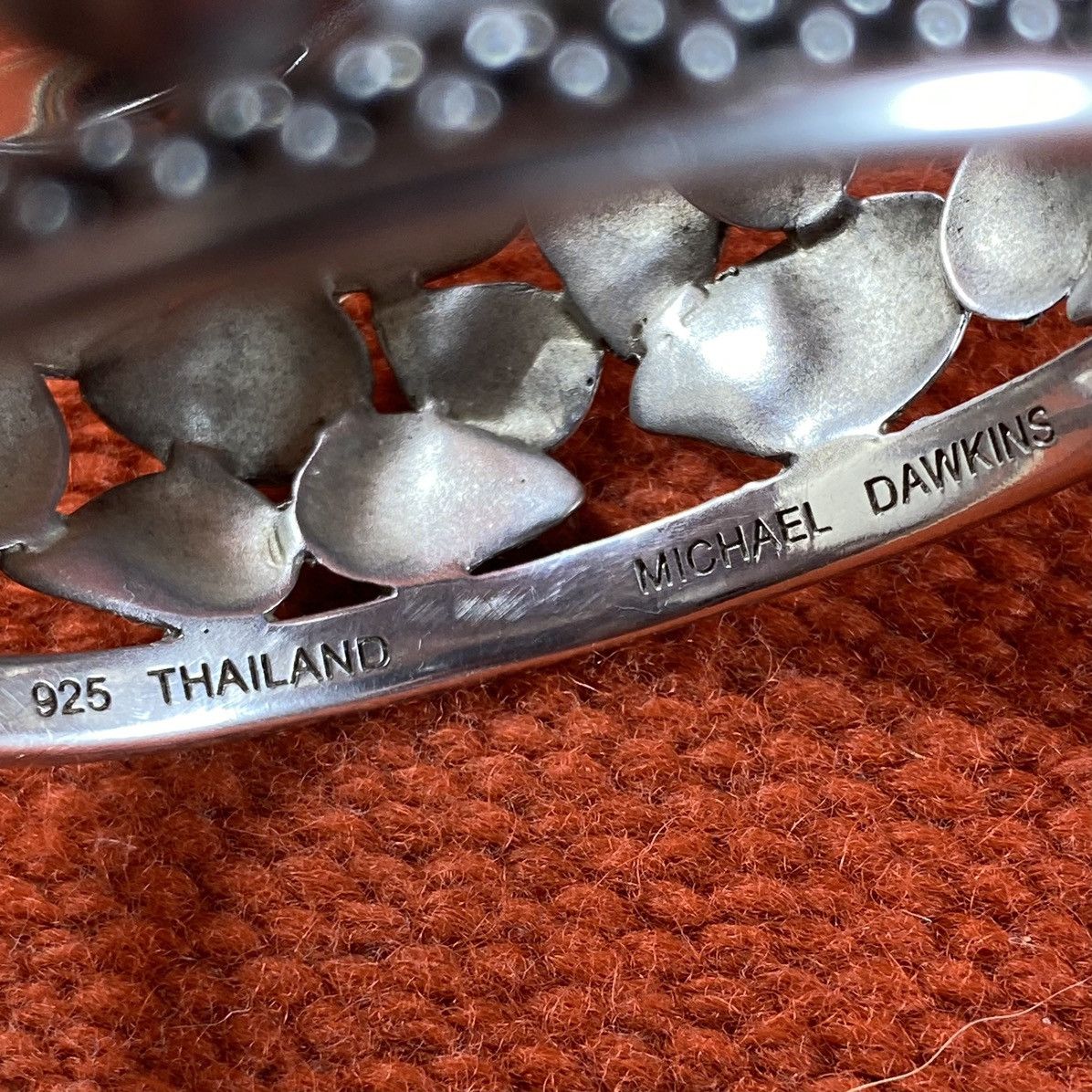 Vintage Vtg Michael Dakwins Sterling Silver Brutalist Petal Cuff 925 Size ONE SIZE - 6 Thumbnail