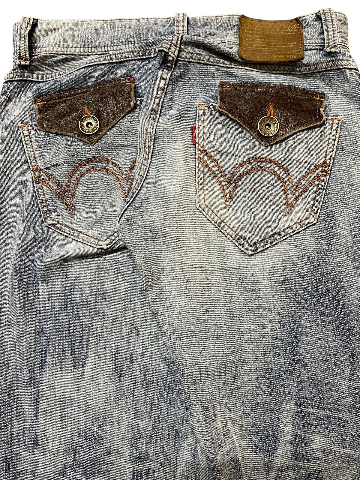Edwin Vintage Edwin 503 Blue Trip Faded Wash Style Baggy Jeans Size US 33 - 6 Thumbnail