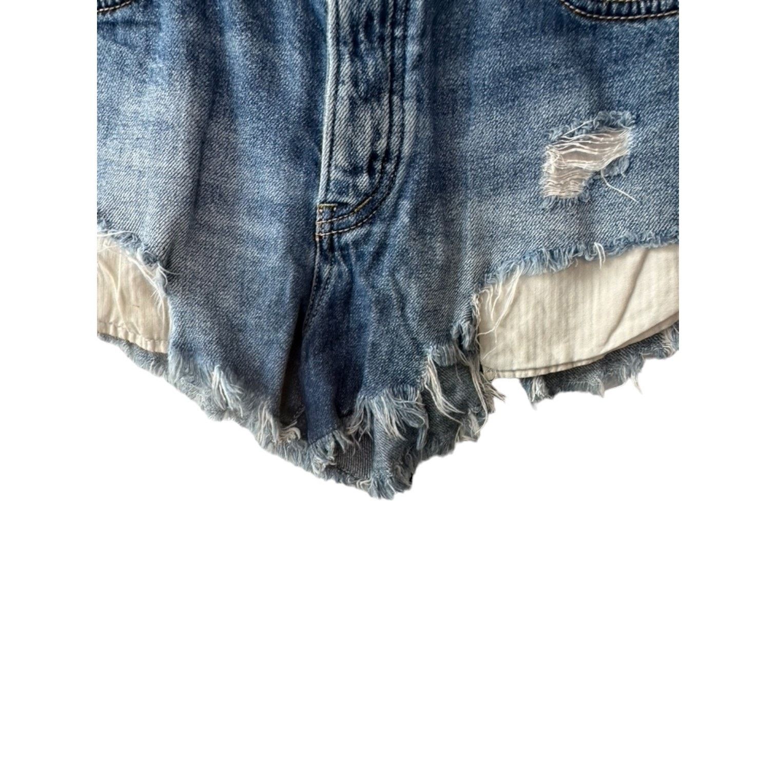 Free People Free People Distressed Button-Fly Cut Off Jean Shorts Size 28" / US 6 / IT 42 - 6 Thumbnail