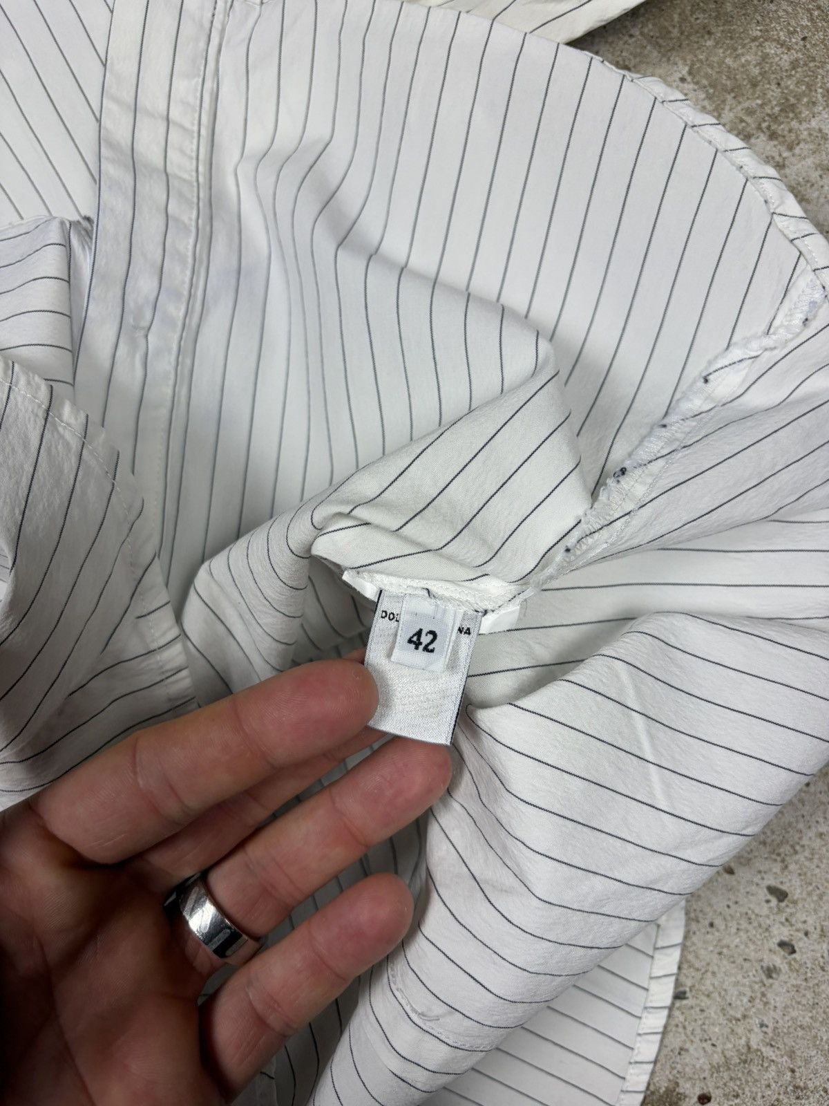 Vintage 2000s Dolce & Gabbana Striped Shirt Lace Bra