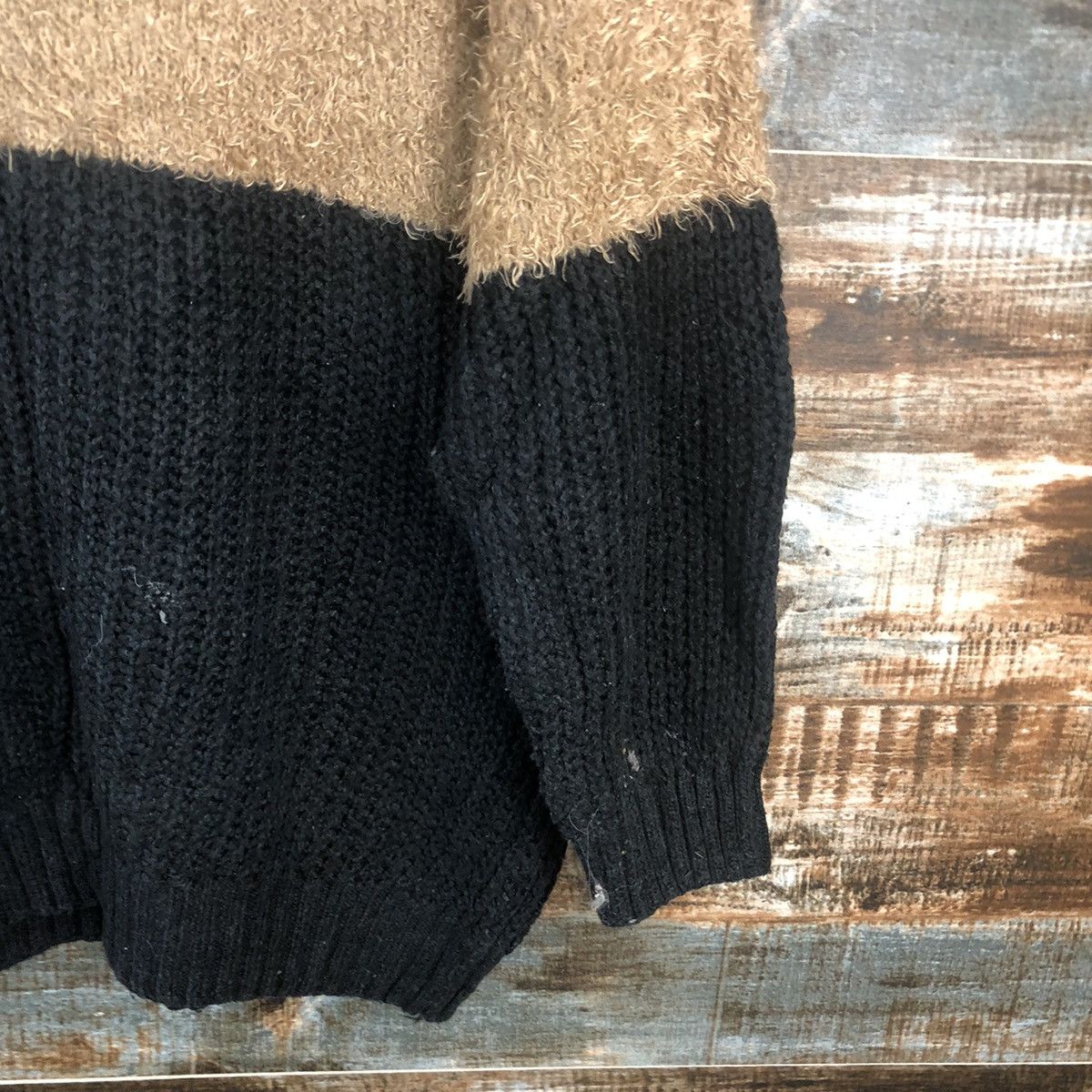 Japanese Brand DL Ingni Brown Black Mohair shaggy fur Knitwear #C401 Size M / US 6-8 / IT 42-44 - 16 Thumbnail