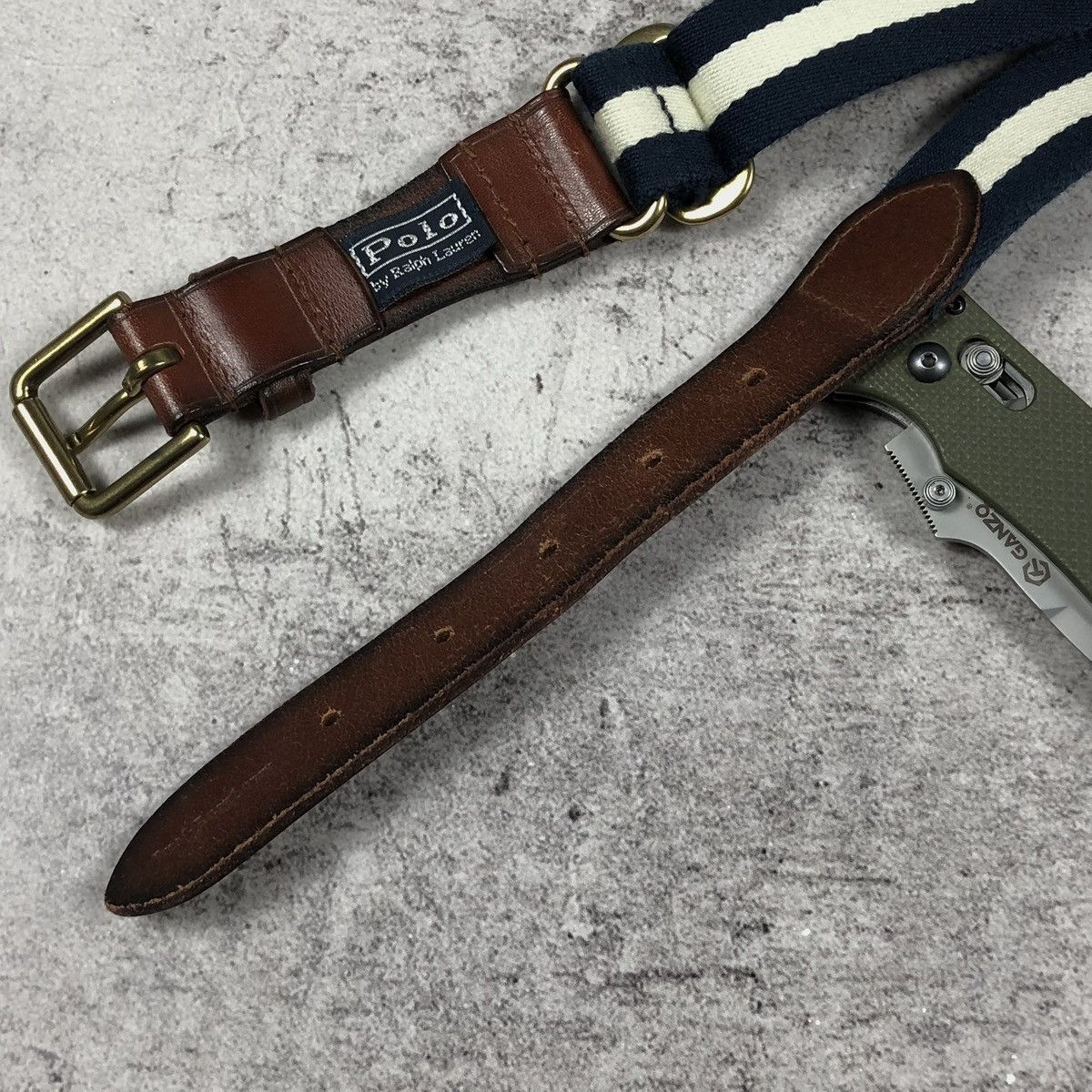 Polo Ralph Lauren Vintage 90s Polo Ralph Lauren Striped Leather Belt Size ONE SIZE - 10 Thumbnail