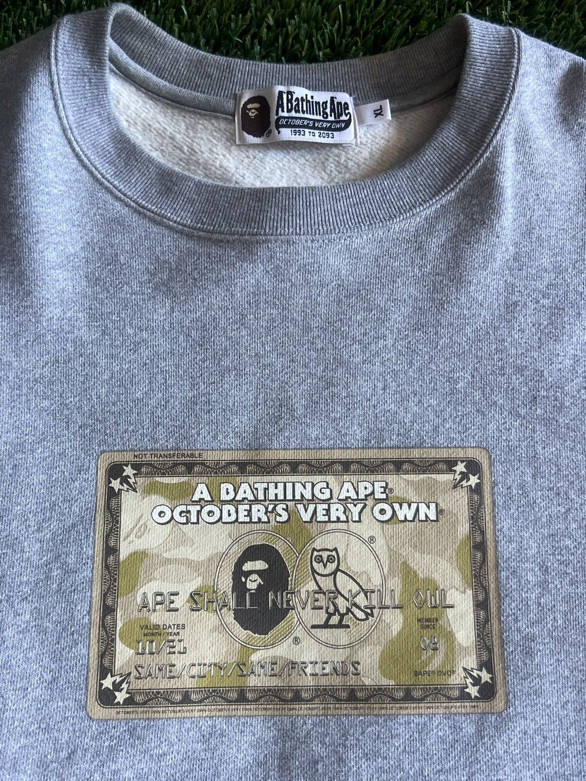 Bape × October's Very Own Bape_OVO Credit Card Sweatshirt Size US XL / EU 56 / 4 - 4 Thumbnail