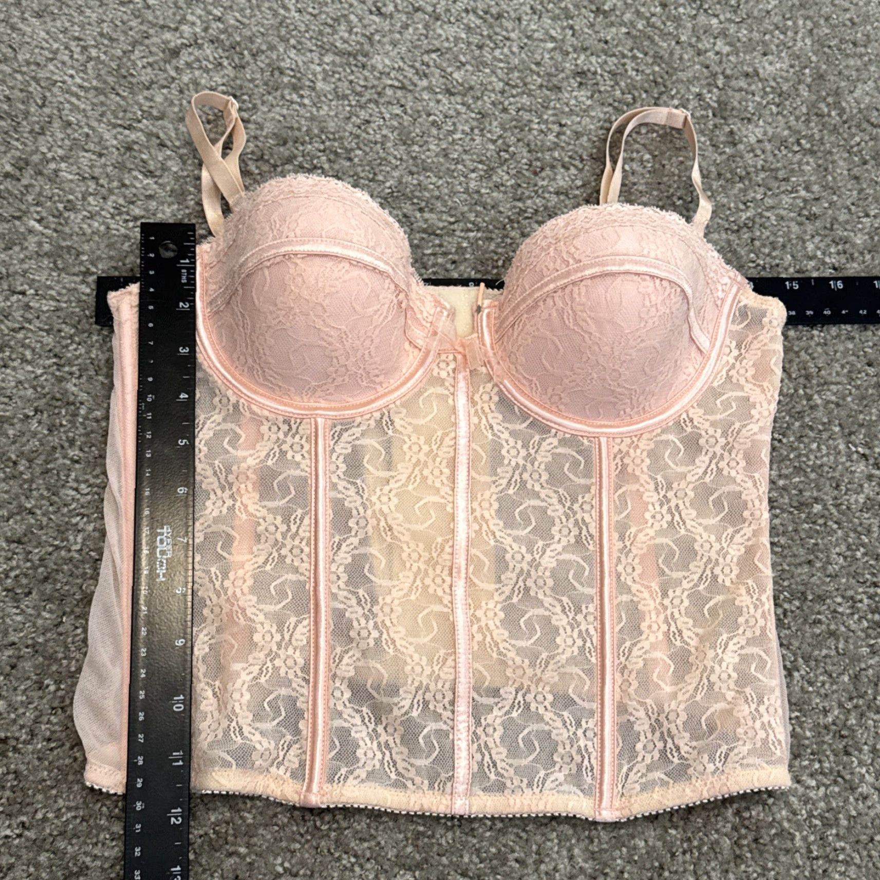 Vintage Ambrielle Corset Top Shirt Womens M Light Pink Lace Y2K VTG Medium Size M / US 6-8 / IT 42-44 - 7 Thumbnail