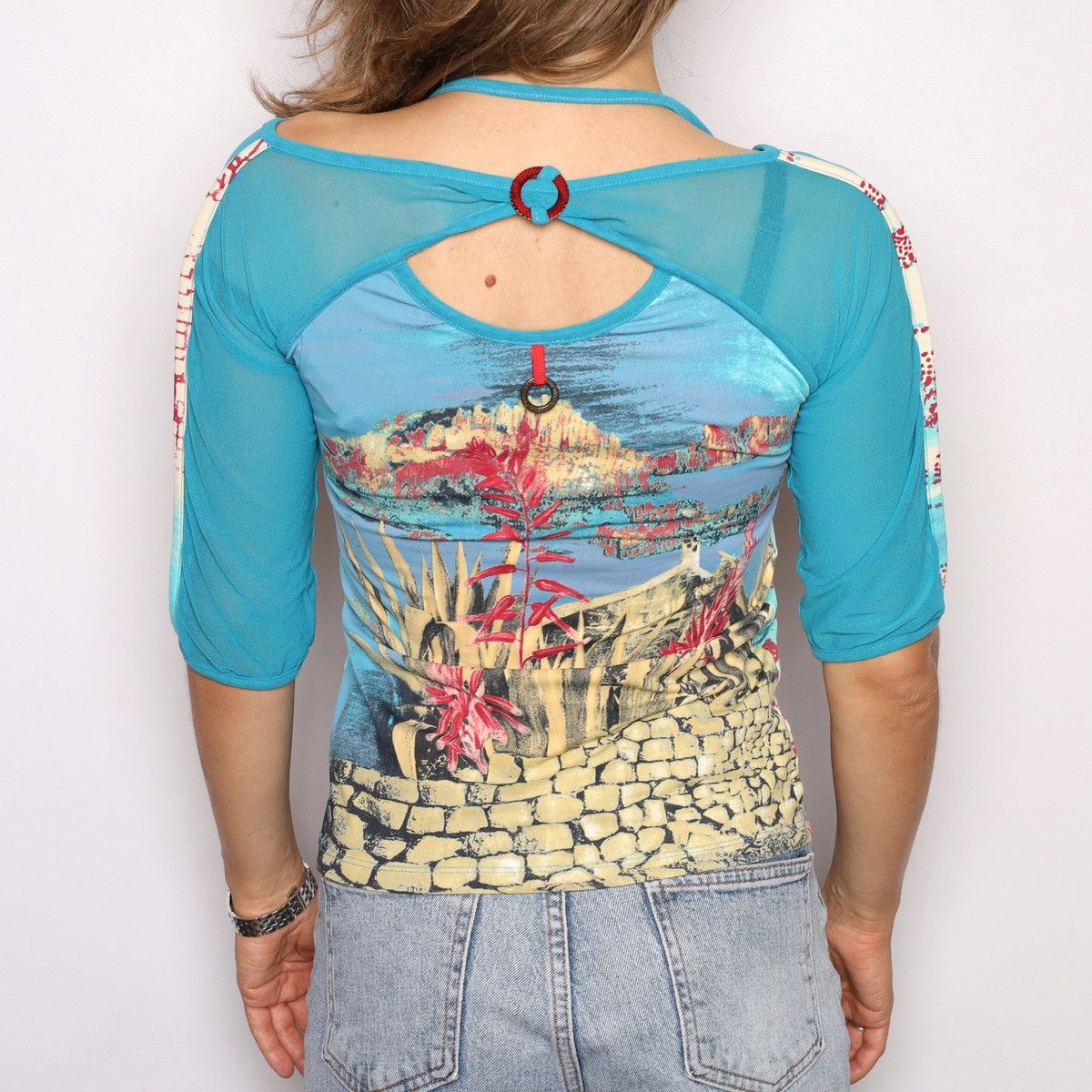Other Save The Queen Mesh/Polyamide Printed Top Avantgarde Size S / US 4 / IT 40 - 2 Thumbnail