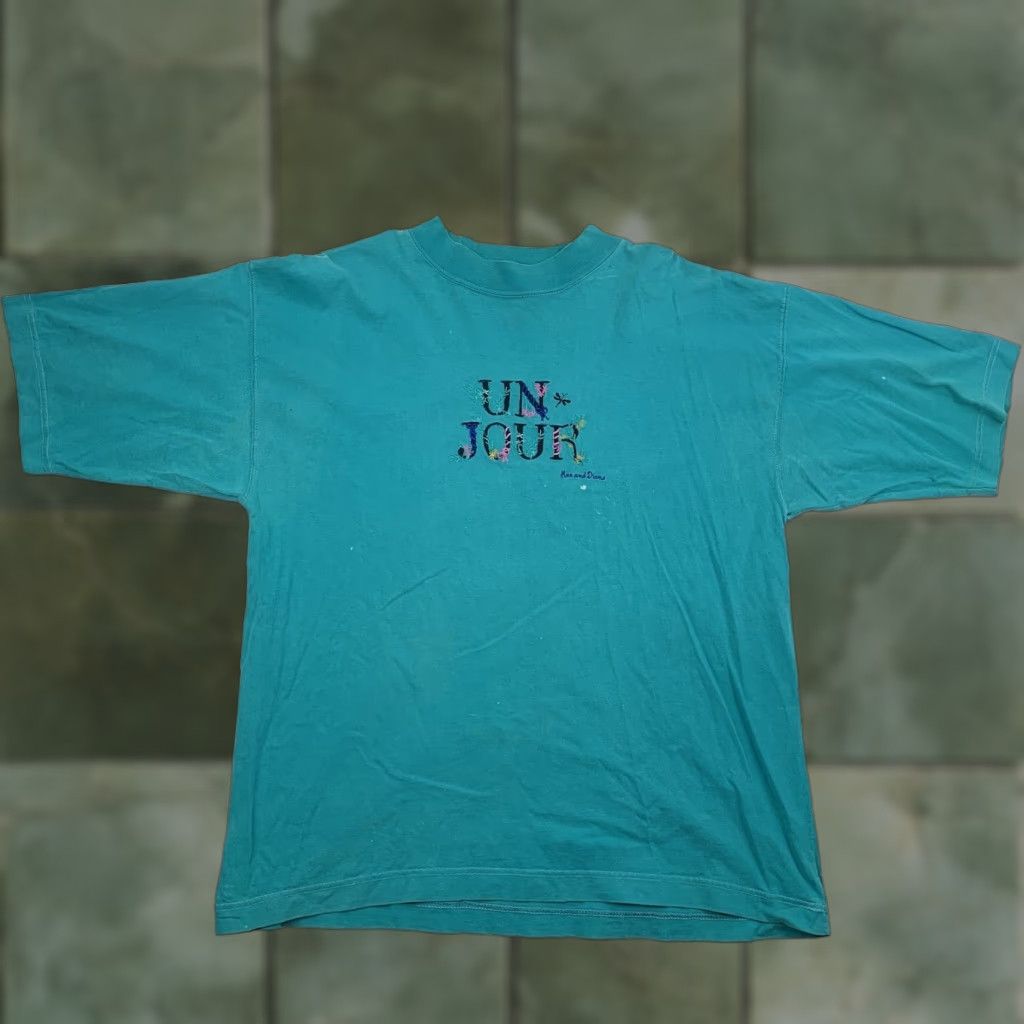 Altea VINTAGE Max & Diane T Shirt Womens L Teal Embroidered Flowers 90s Size L / US 10 / IT 46 - 1 Thumbnail